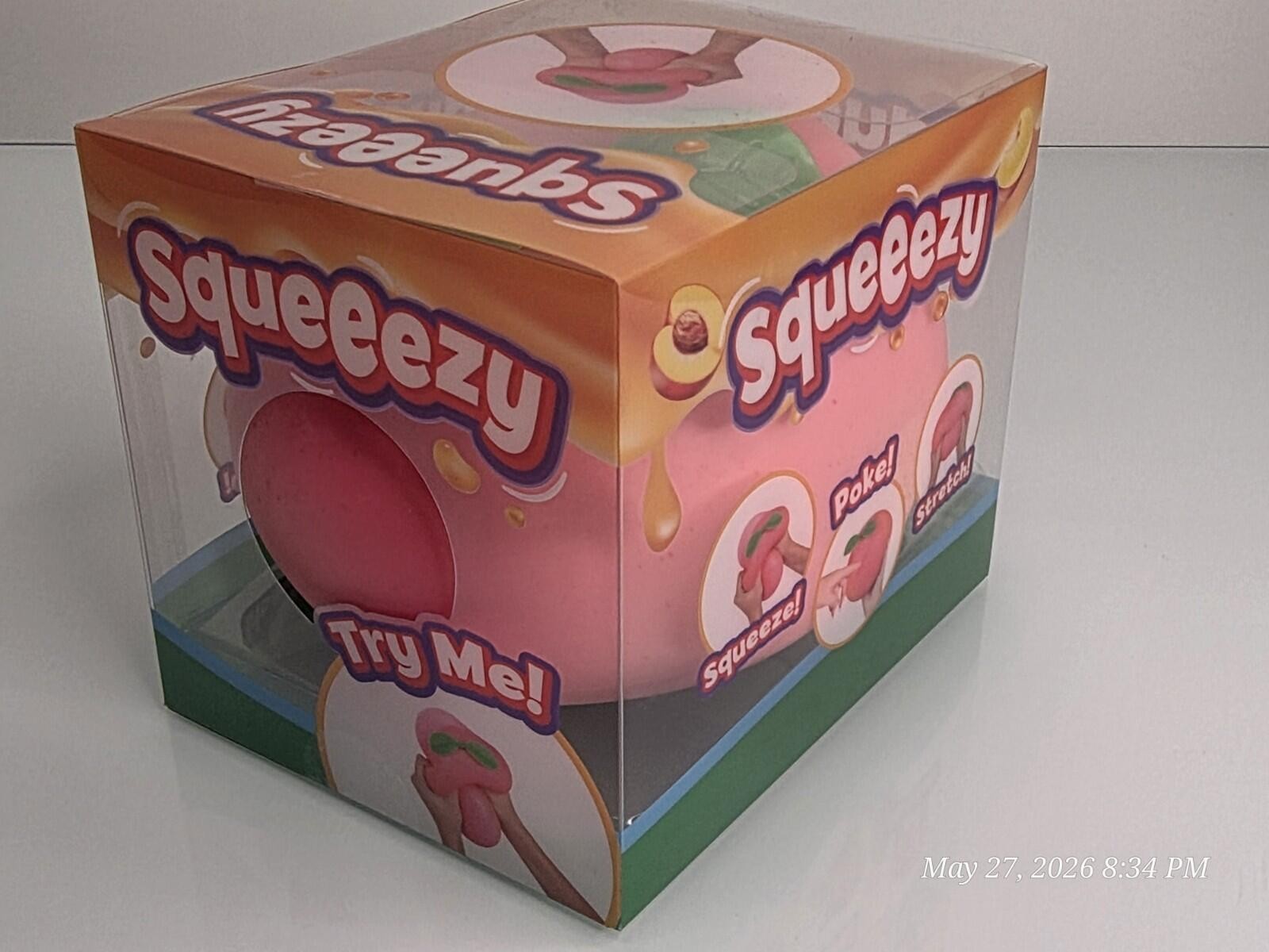 Sunny Days Jumbo Squeeezy Peach Squishy Toy 🍑 Stress Relief Sensory Fidget NEW