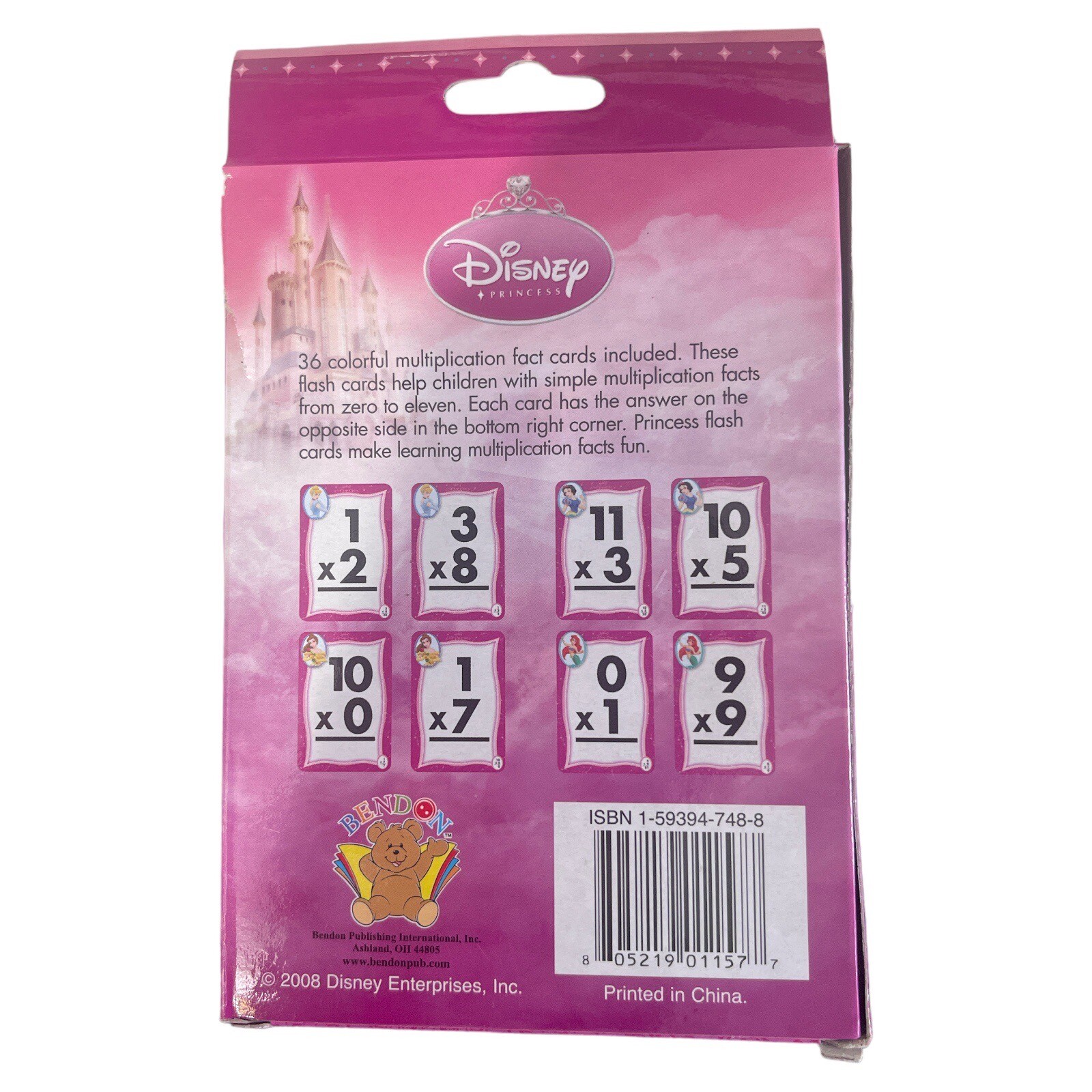 DISNEY LEARNING FLASH CARDS Age 3+, 36 Cards multiplication, aerial
