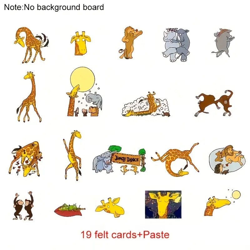 19 Pcs Giraffes Can’t Dance Felt Story Set Flannel Board Storytelling Classroom