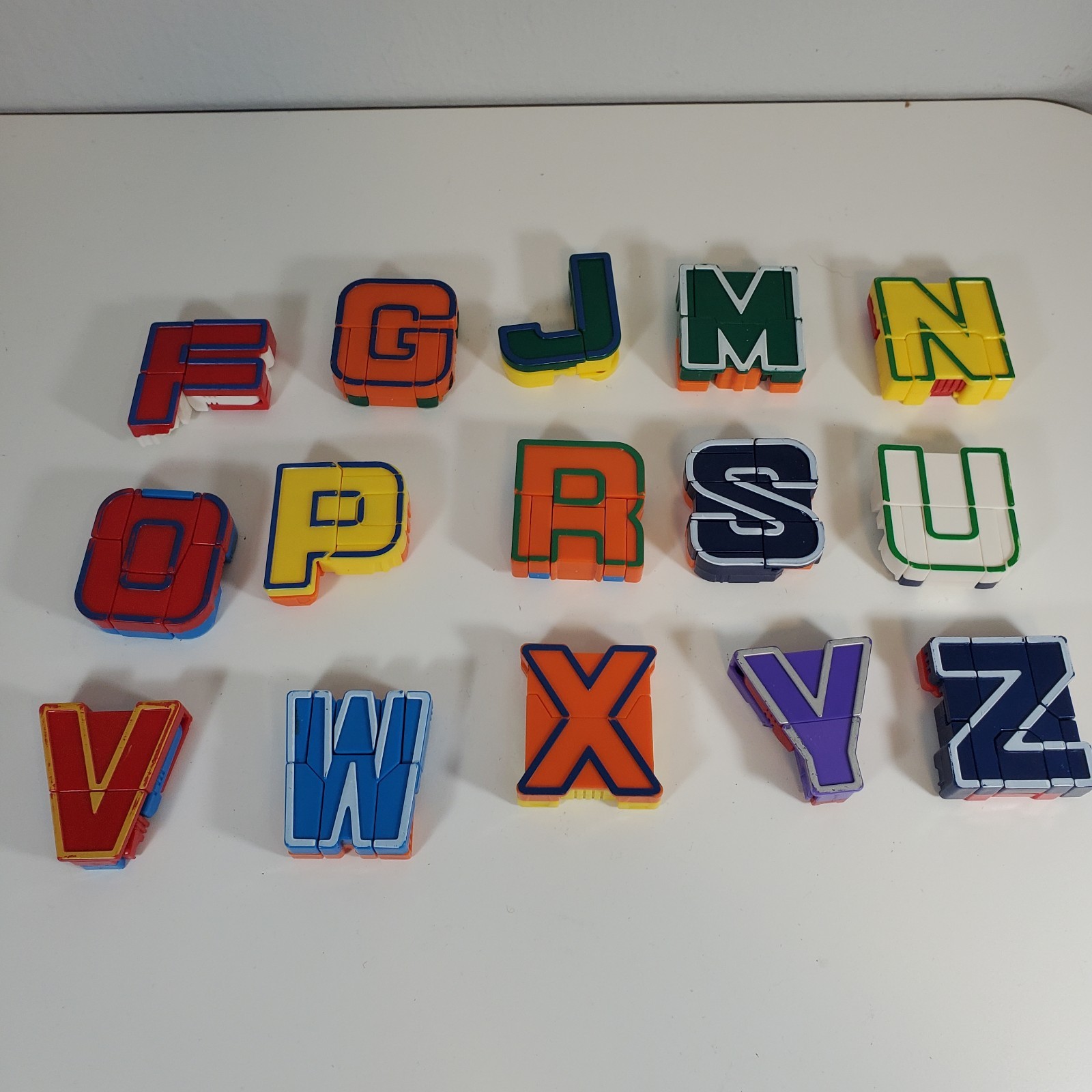 Alphabots Lot 15 Transforming Alphabet Letters Learning Toy Robots Vintage