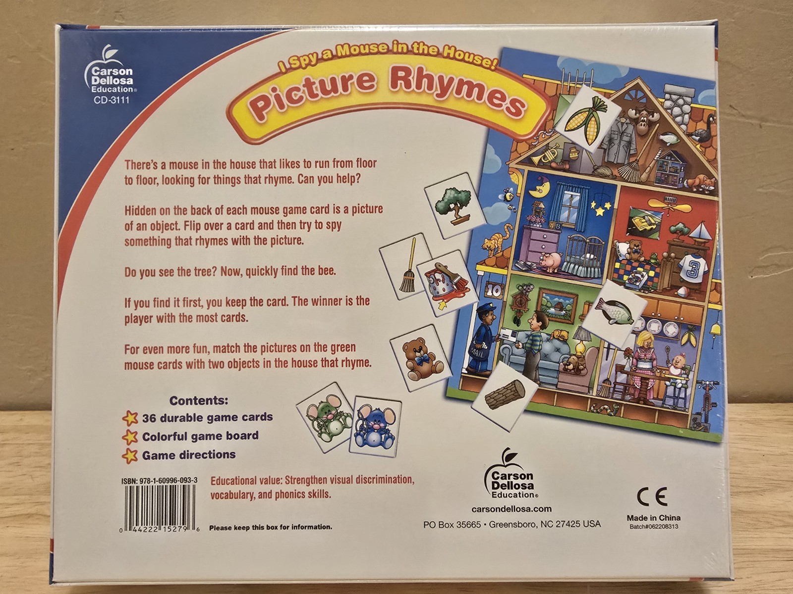 I Spy a Mouse in the House! Picture Rhymes Game Carson Dellosa CD-3111 Ages 4+
