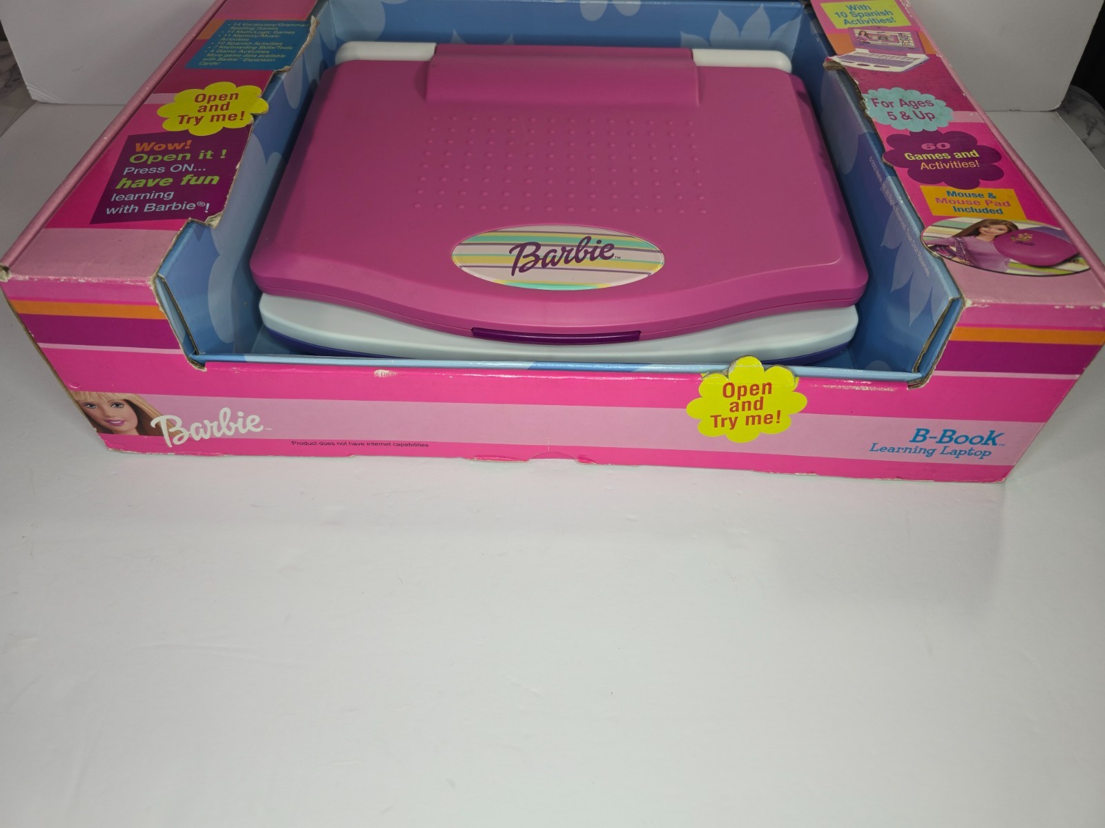 Barbie B-Book Learning Laptop Mattel 60 Games & Activities Y2K Toy 2003 – NIB