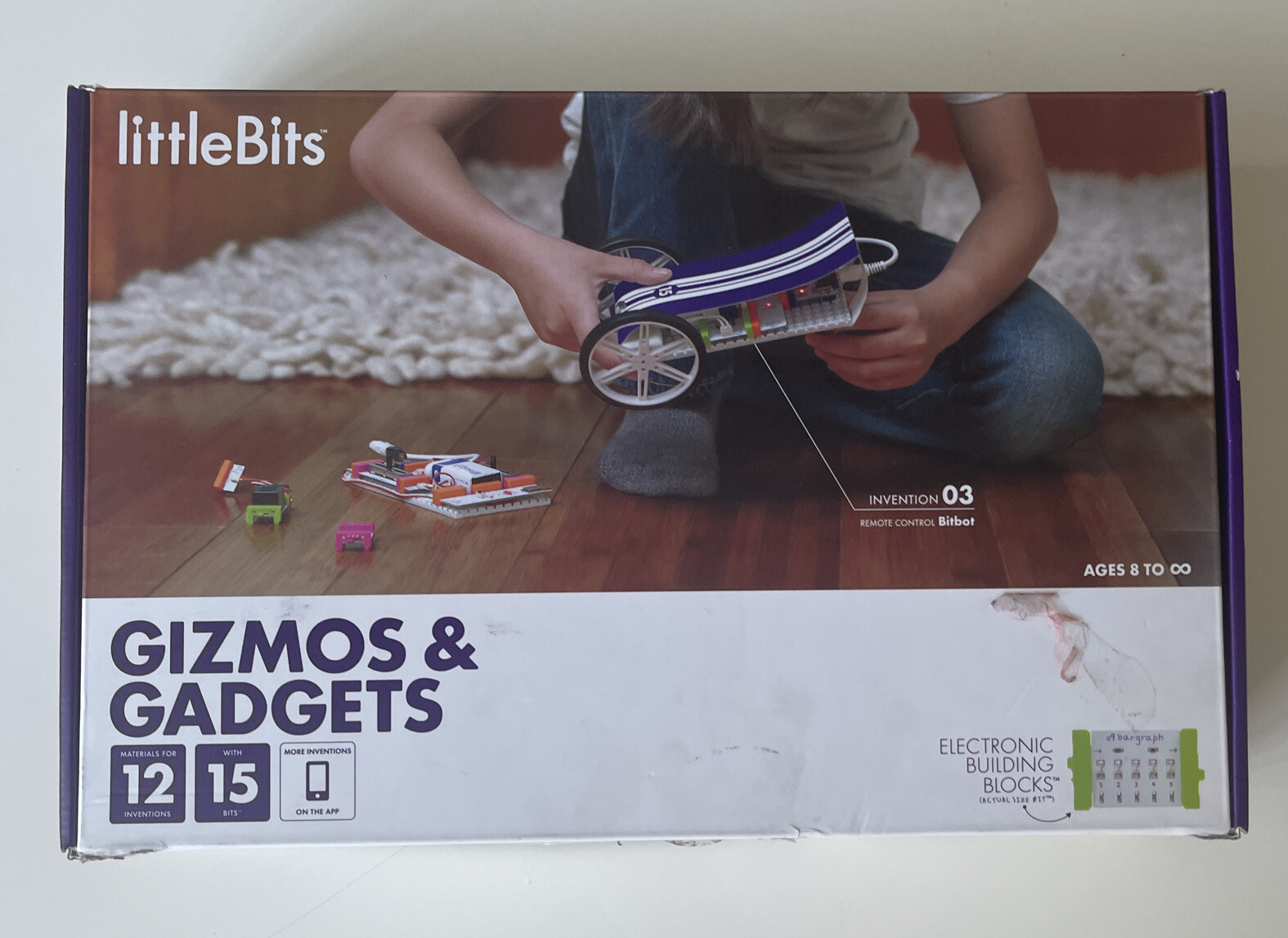 Little Bits Gizmos & Gadgets Kit, STEM – Electronic Bitbot Makers Toy – Open box