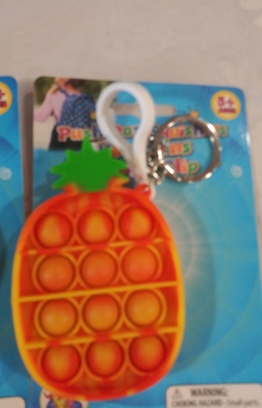 🎒Lot of 3 Pop! Keychain & Back Clip Push Pop Squishers Sensory Toy Stress◀