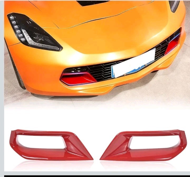 Front Bumper Side Air Duct Vent Frame for Corvette C7 Z06 2014-2019 ABS Car Red
