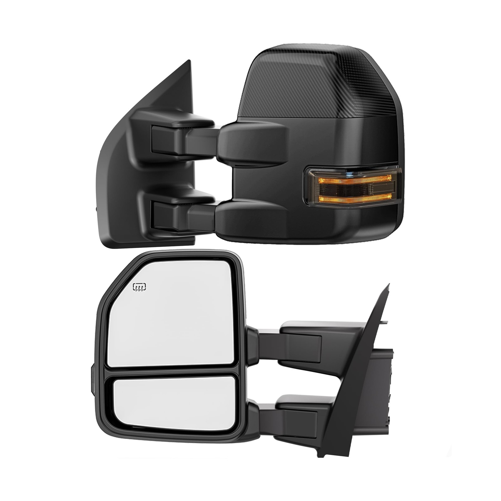 Smoked Power Heated Tow Mirrors Compatible with 2015-2020 Ford F150 F-150, Ex…