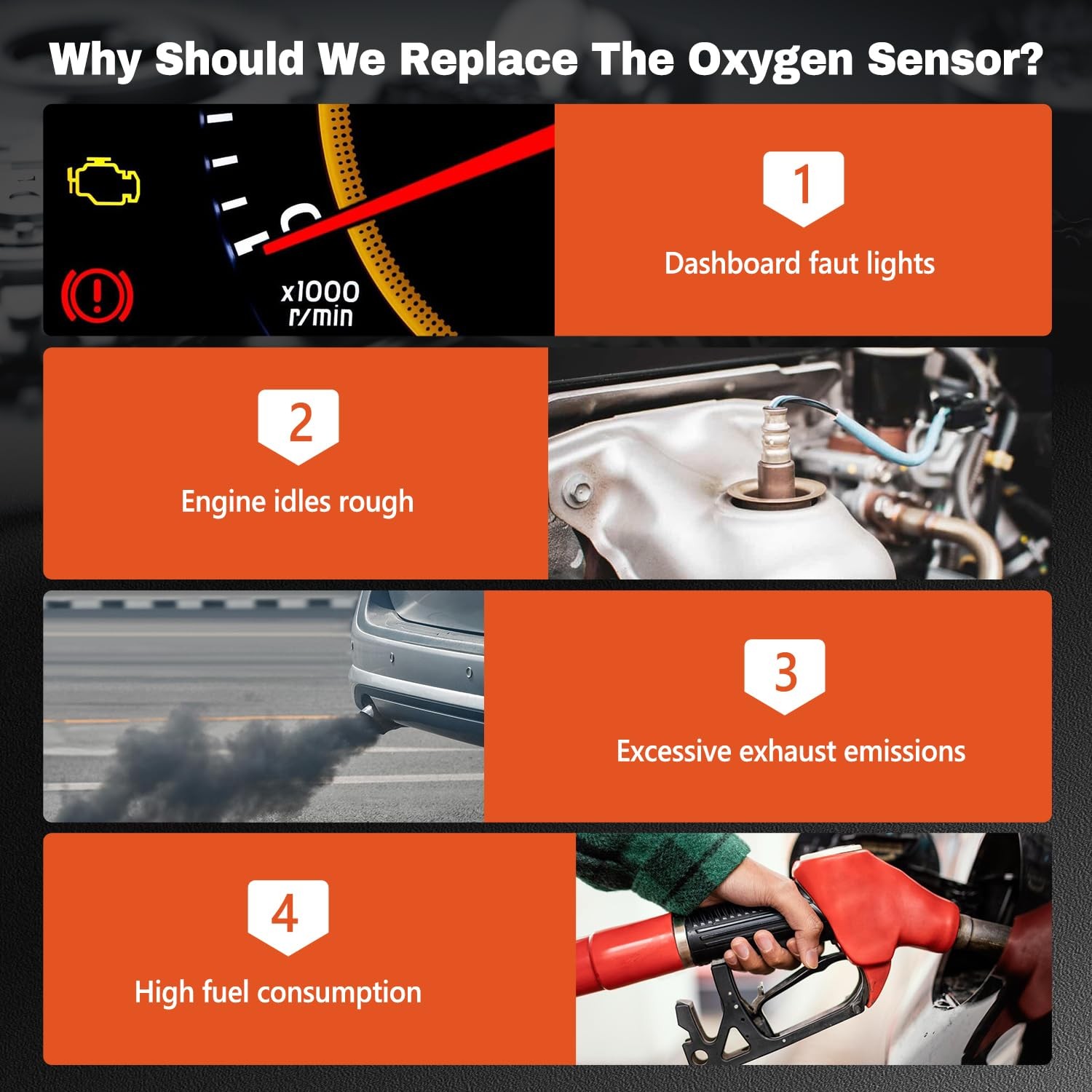 4Pcs Oxygen Sensor Upstream Downstream O2 Sensor Compatible Chrysler Jeep Dodge