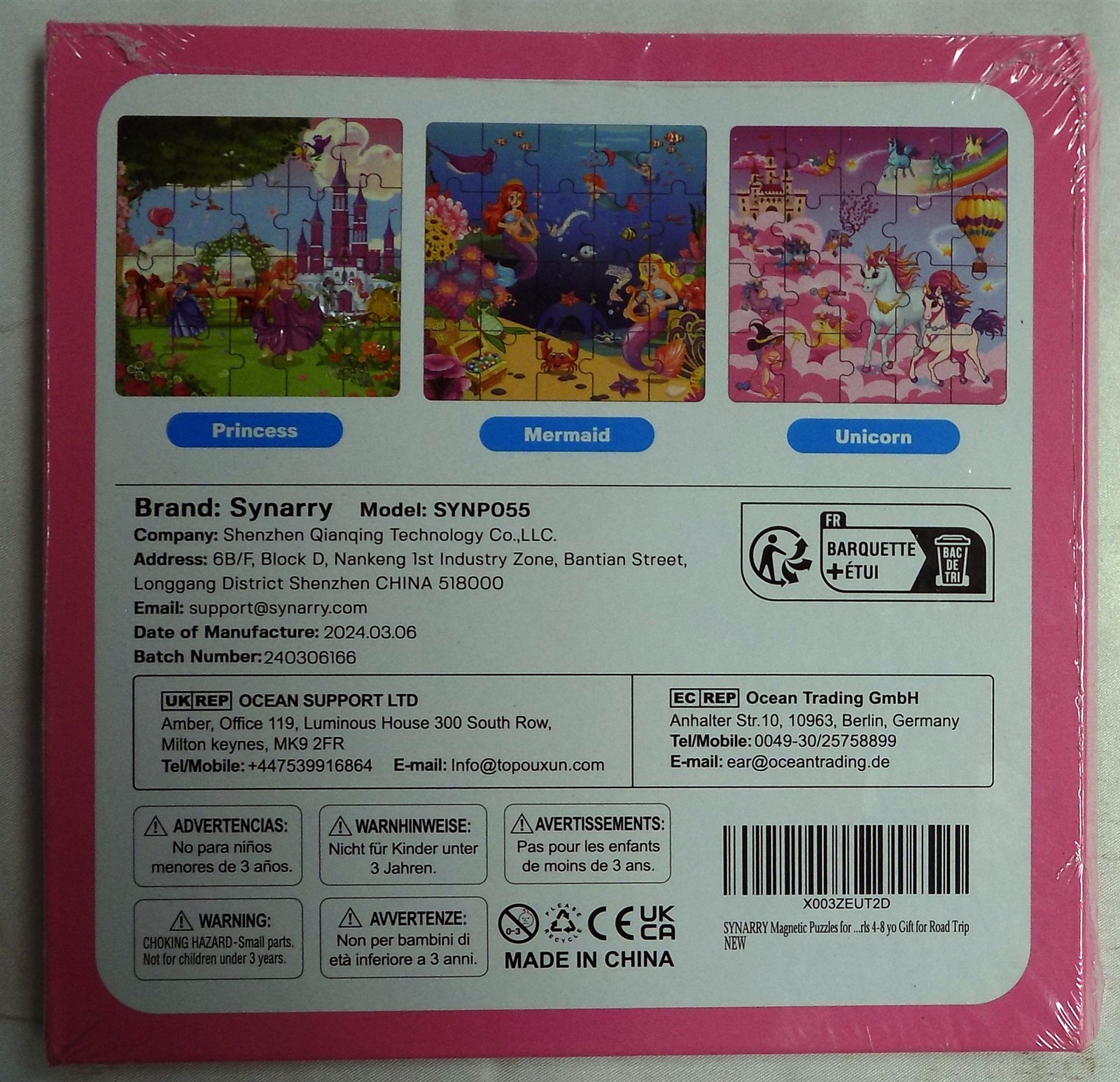 LOT OF 2 SYNARRY Magnetic Puzzle Book 60 PCS 3 in 1 Each Puzzle