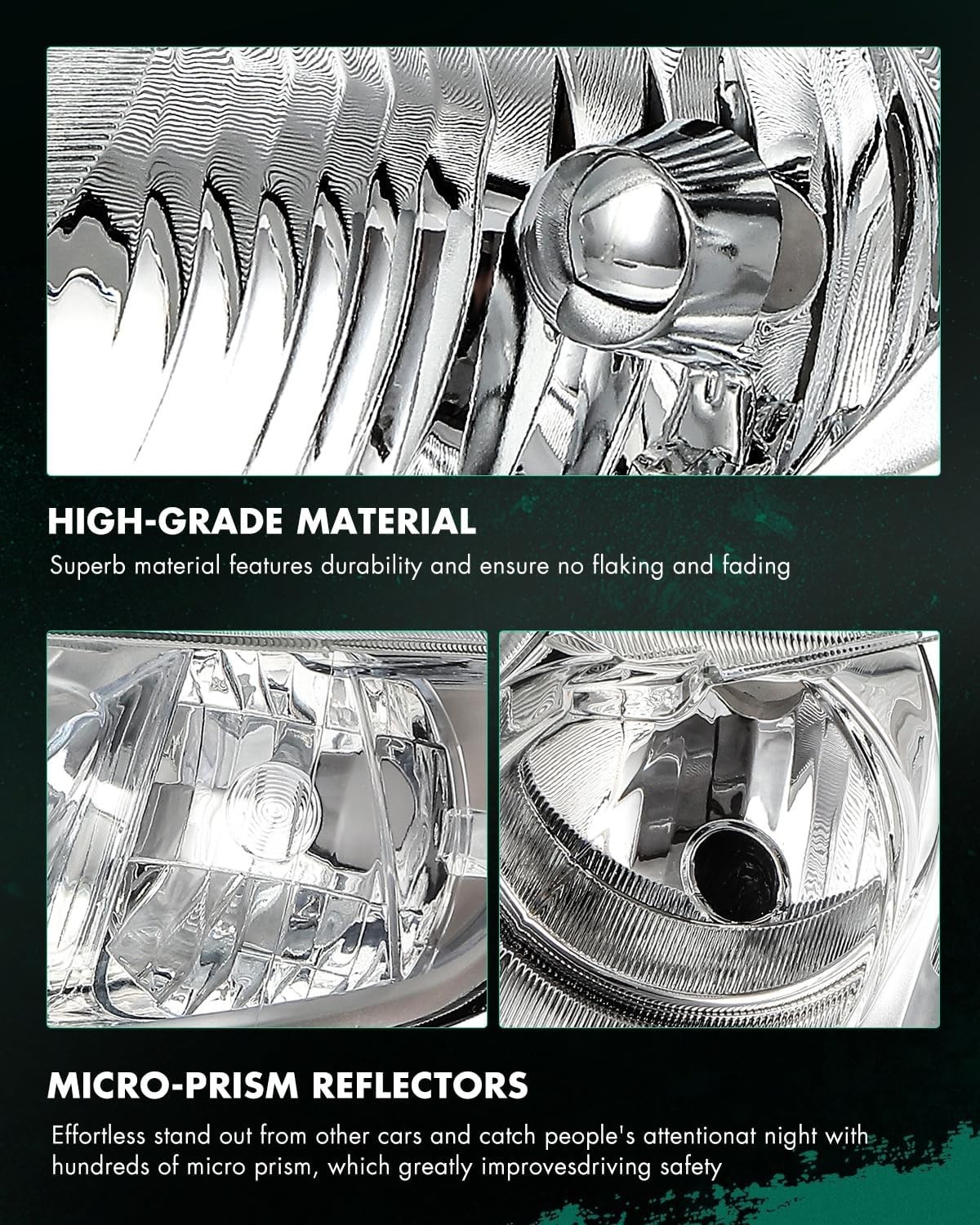 06-11 Honda Civic Sedan Headlights Chrome Housing Clear Reflector Pair Left