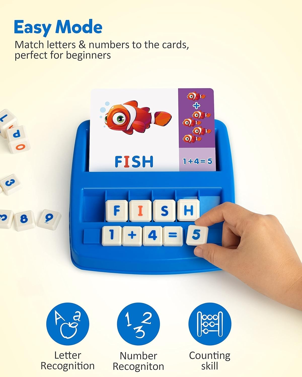 Alphabet & Math Matching Game: Fun Letter Dice and Flash Cards for Toddlers