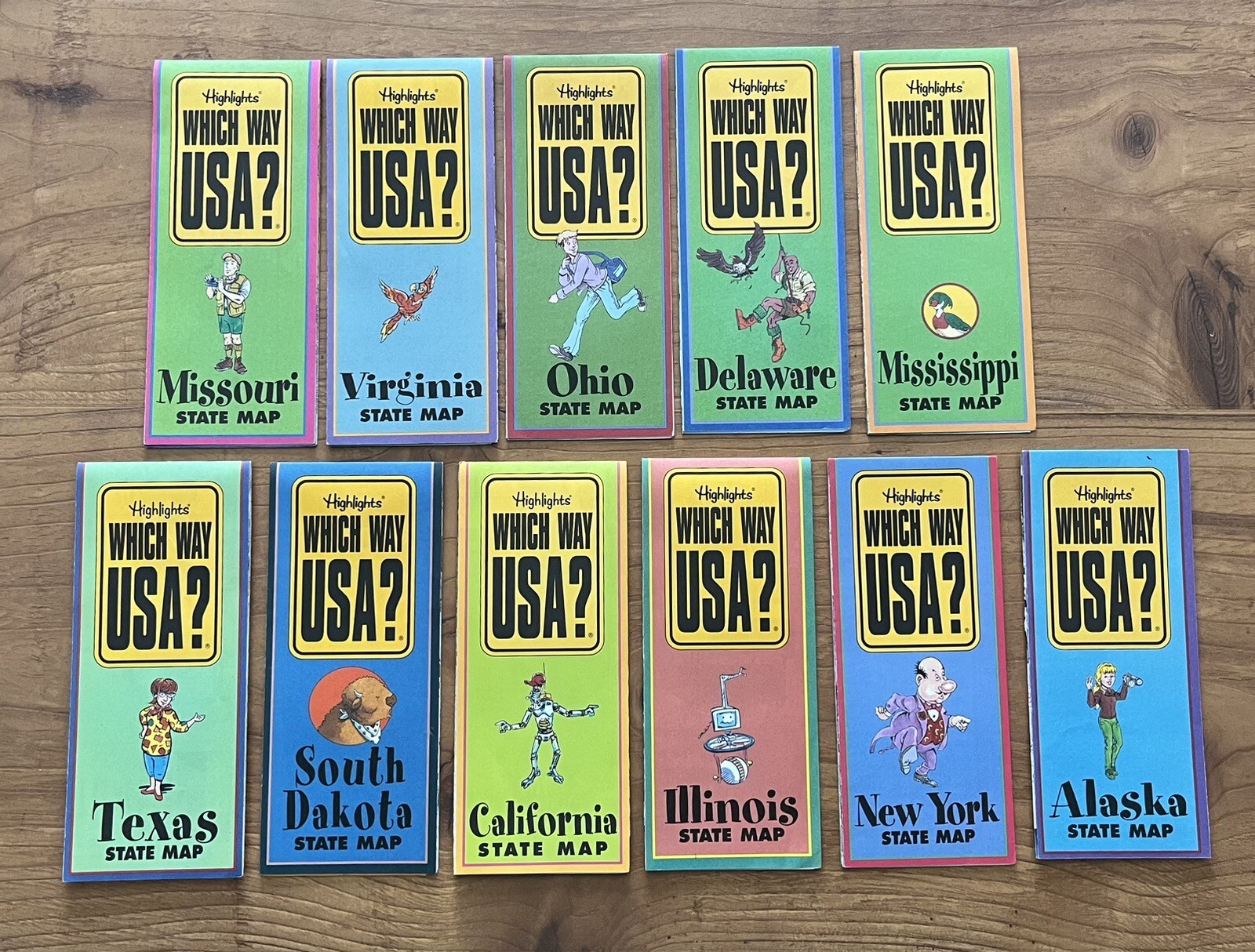 Highlights Which Way USA? State Maps Fun Facts 1999 Educational Collectible
