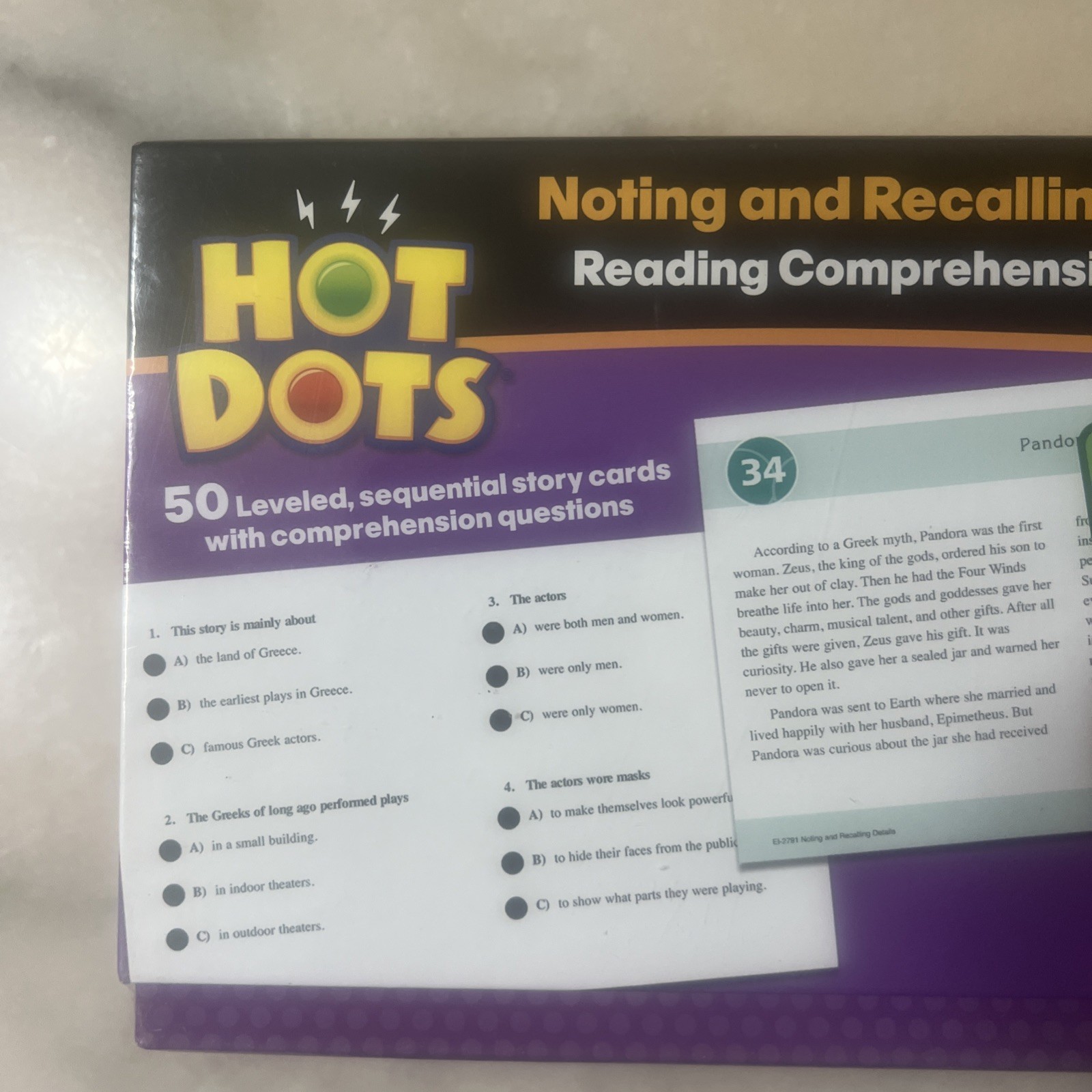 Reading Hot Dots Getting the Main Idea Gr. 2-6