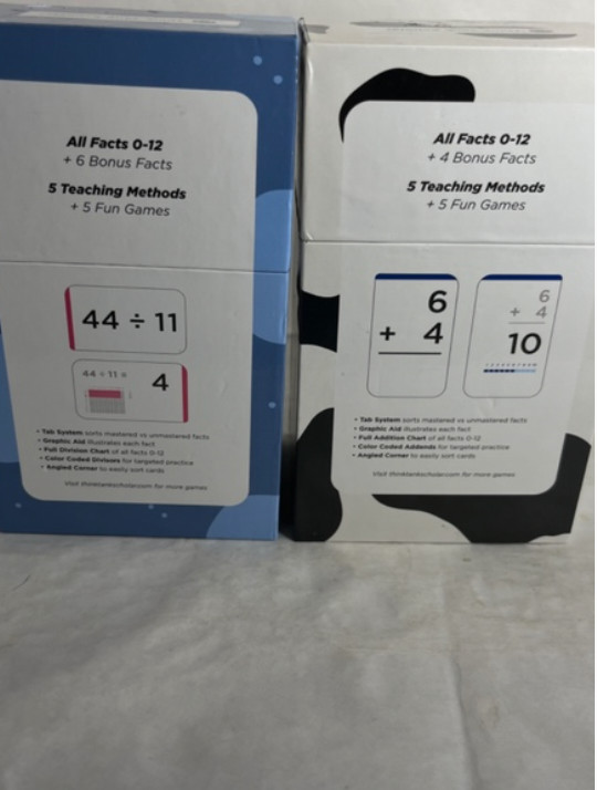 Think Tank Scholar Division and Addition Flash Cards 335 Total