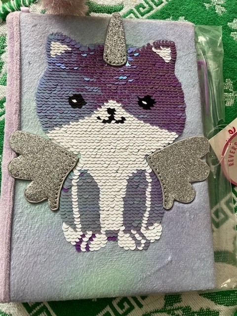 Justice Girls Sequin Lavender Flip Sequins Diary Journal Writing Notebook