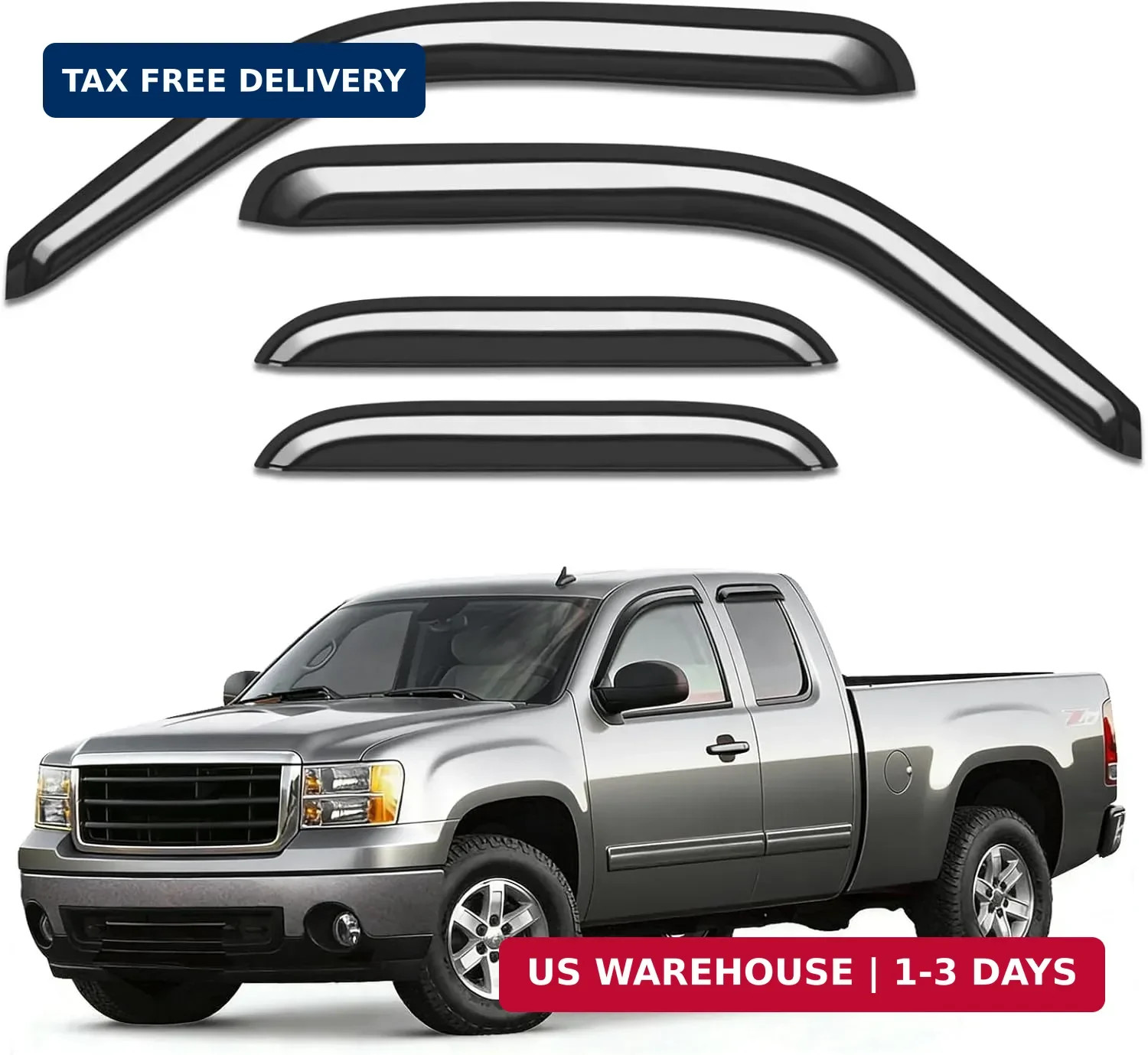 Window Rain Guards for 1999-2006 Chevy Silverado/GMC Sierra 1500/2500/ 3500/ 250