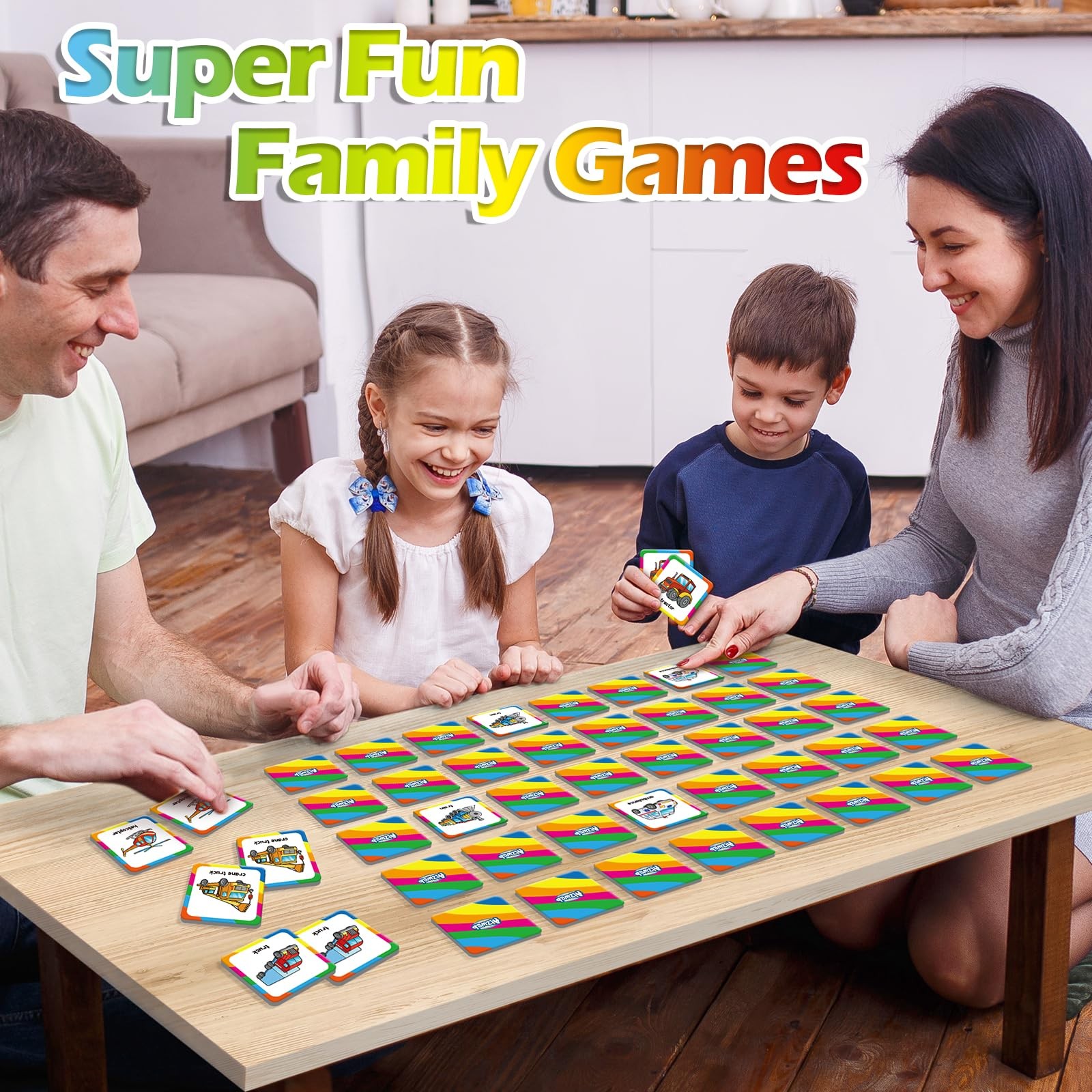 Aizweb Match Game,Memory Game, Vehicle 48 Pcs Toddler Card Games for Kids Age…