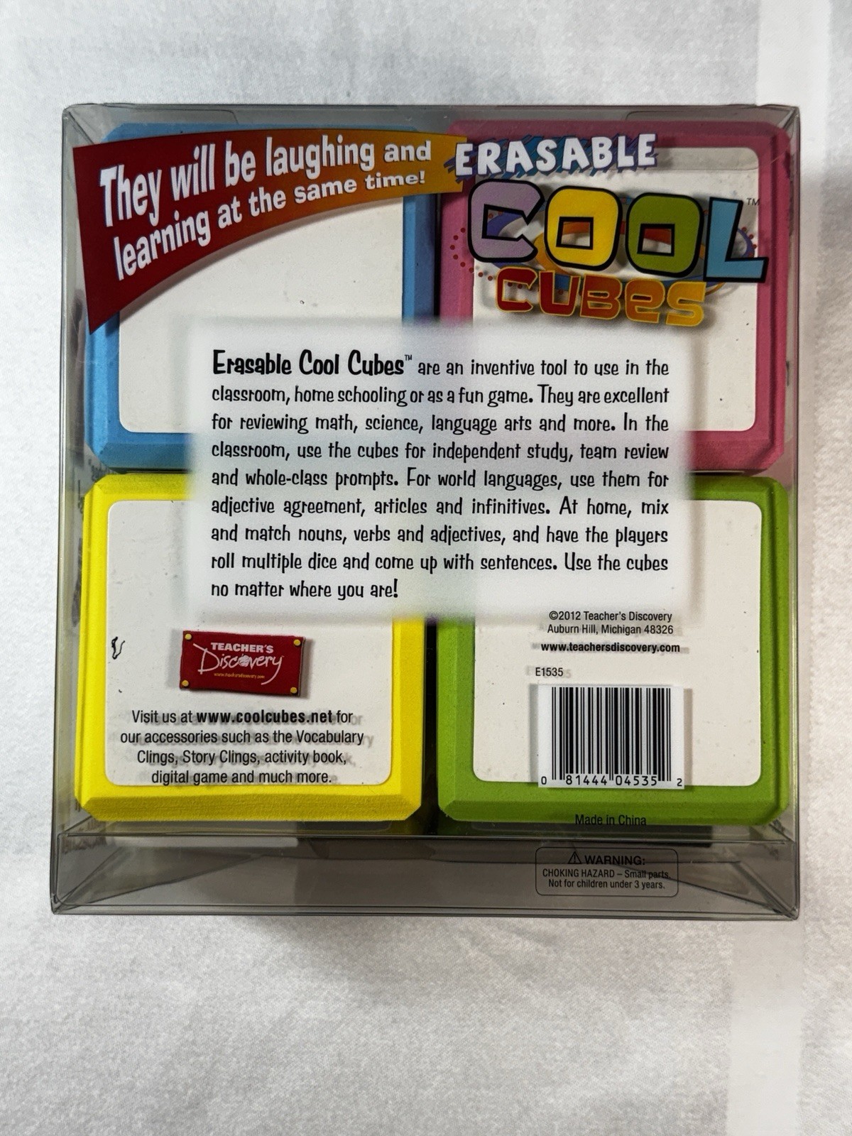 Four Sets Dry-Erase Erasable Cool Cubes Classroom Foam Learning Aids