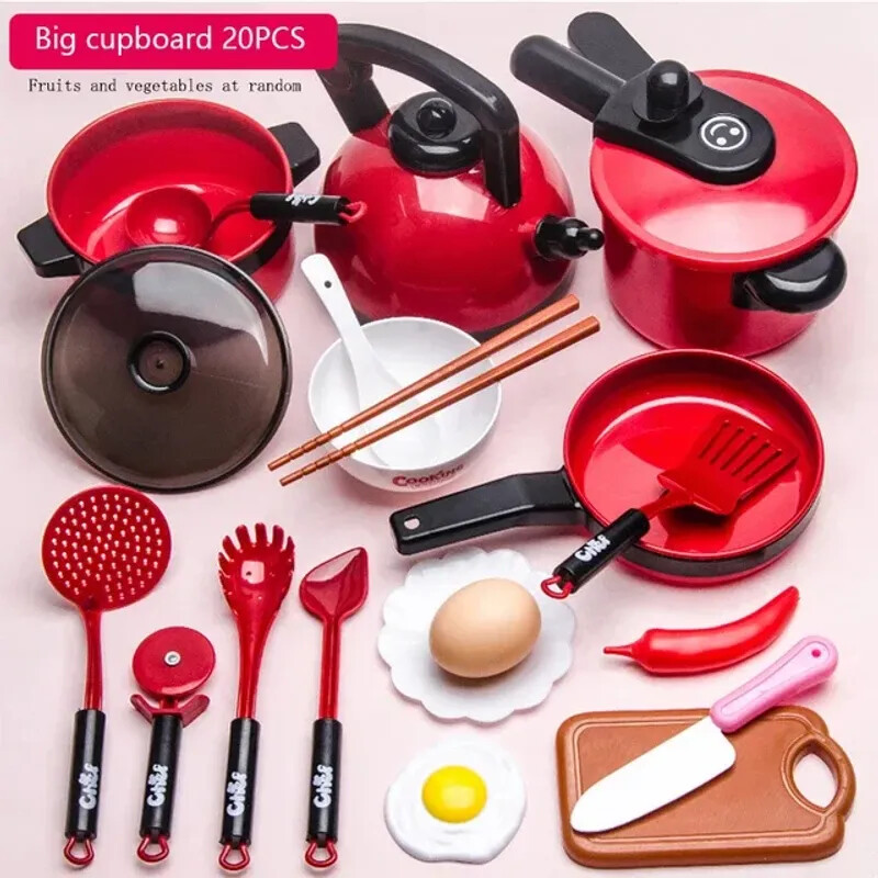 Set For Kids Girl Cooking Kitchen Toy Baby Cutting Fruit Cooking Kitchen Utensil