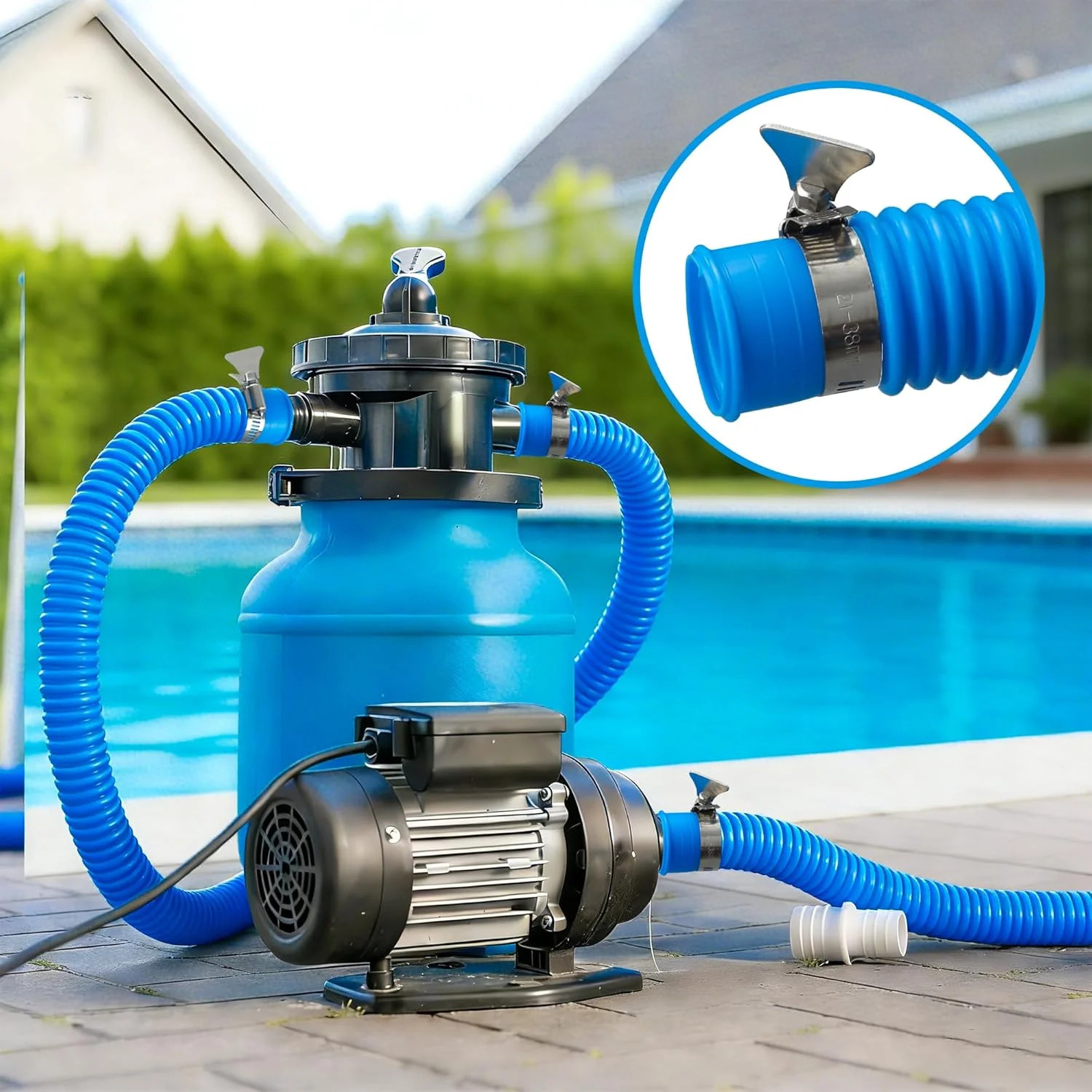 2 Pack Pool Pump Hoses for Above Ground Pools 1.25″ x 59″ Long Filter Pump Hose