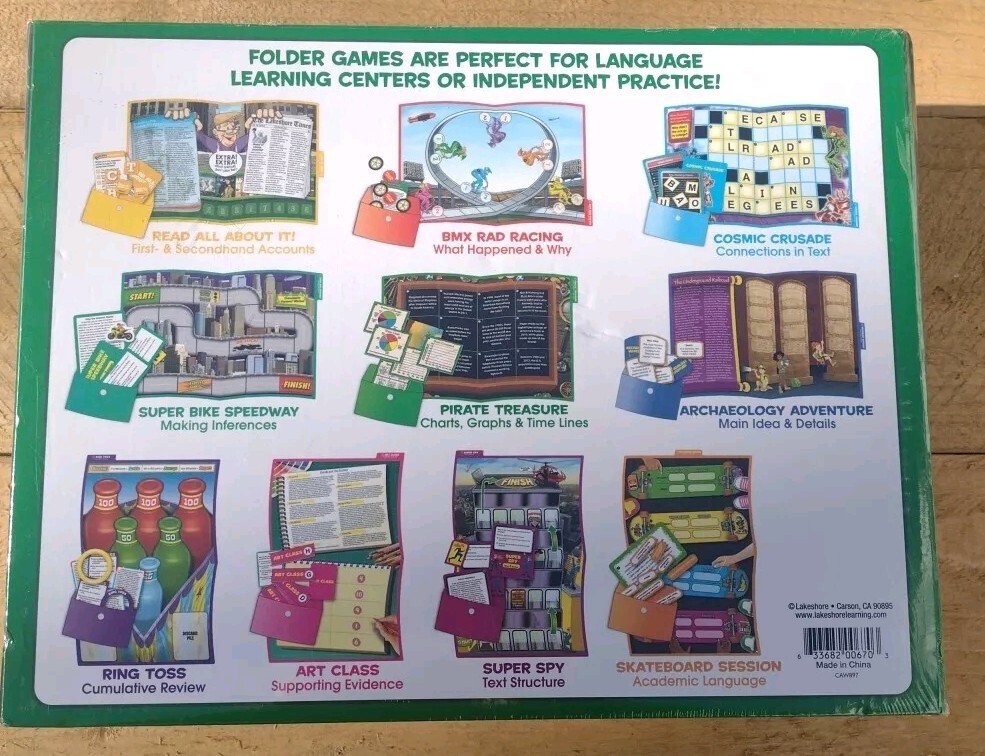 Lakeshore Reading Informational Text Elementary Folder Games Grades 4-5 NIB