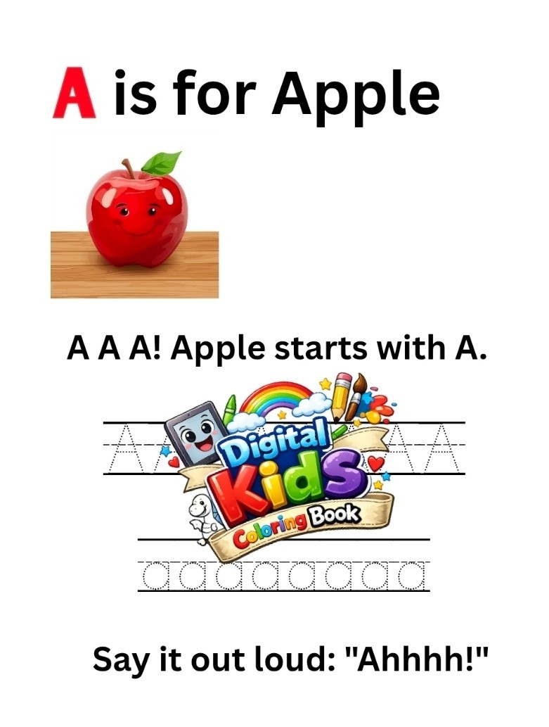 DIGITAL CONTENT- My First Vowels Worksheets Digital Printable Pages for Kids,