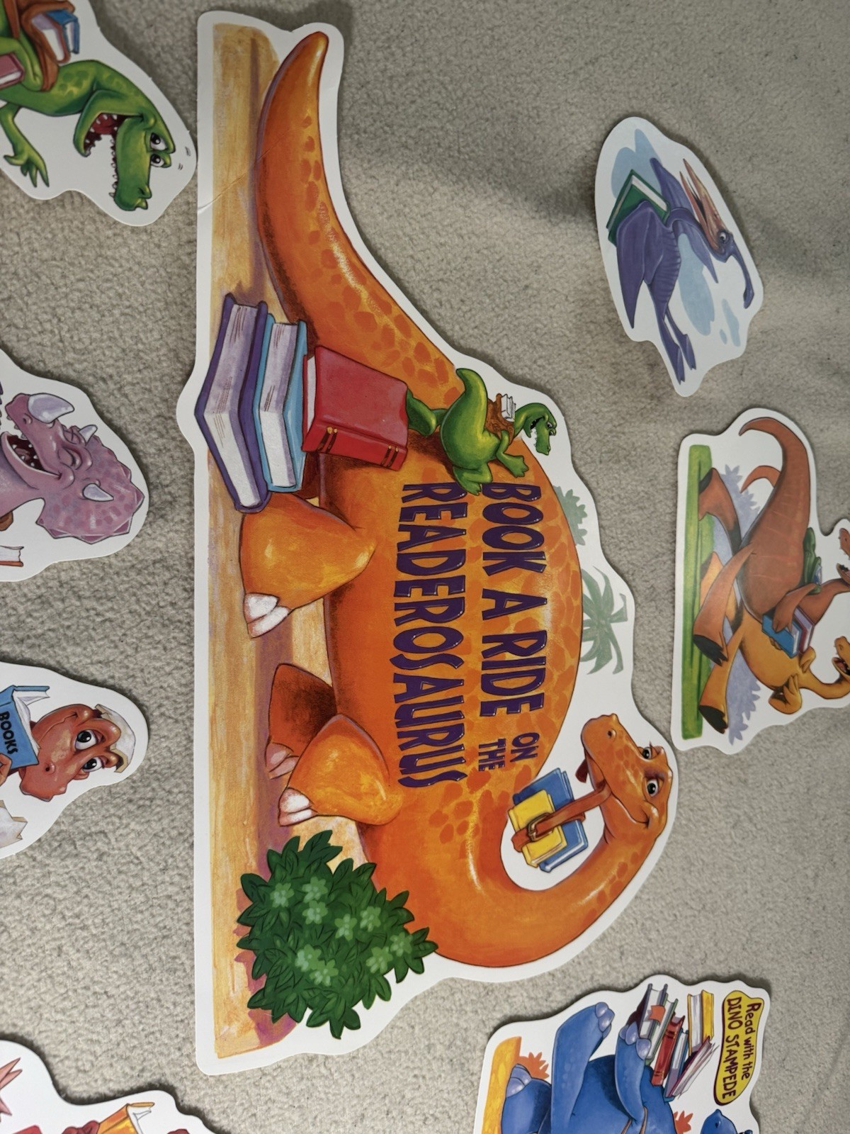 Vintage 90s Dinosaur Classroom School Bulletin Board Reading Books Nostalgia