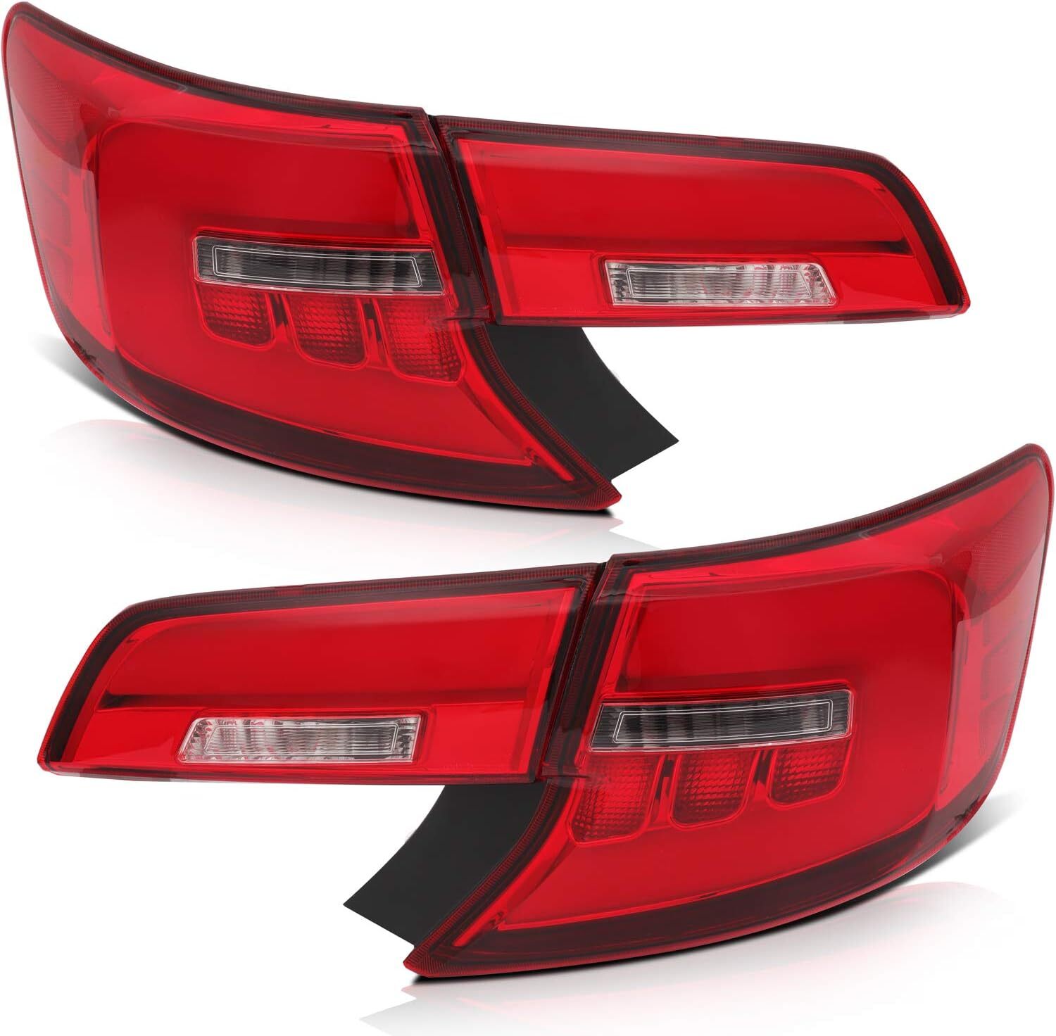 LSAILON Black Housing Red Lens Tail Light Assembly Replacement For 2012-2014 For