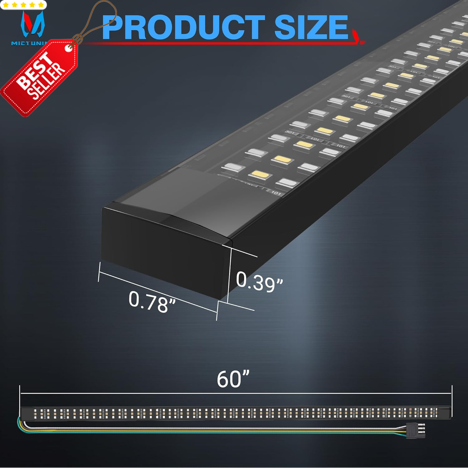 60in LED Tailgate Light Bar Sequential Turn Brake 5 Function Waterproof – US