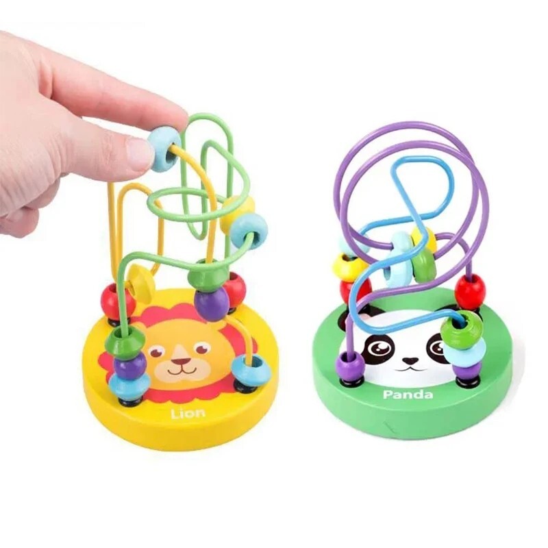 Montessori Wooden Baby Toys Maze Roller Coaster Counting Early Educational Toys