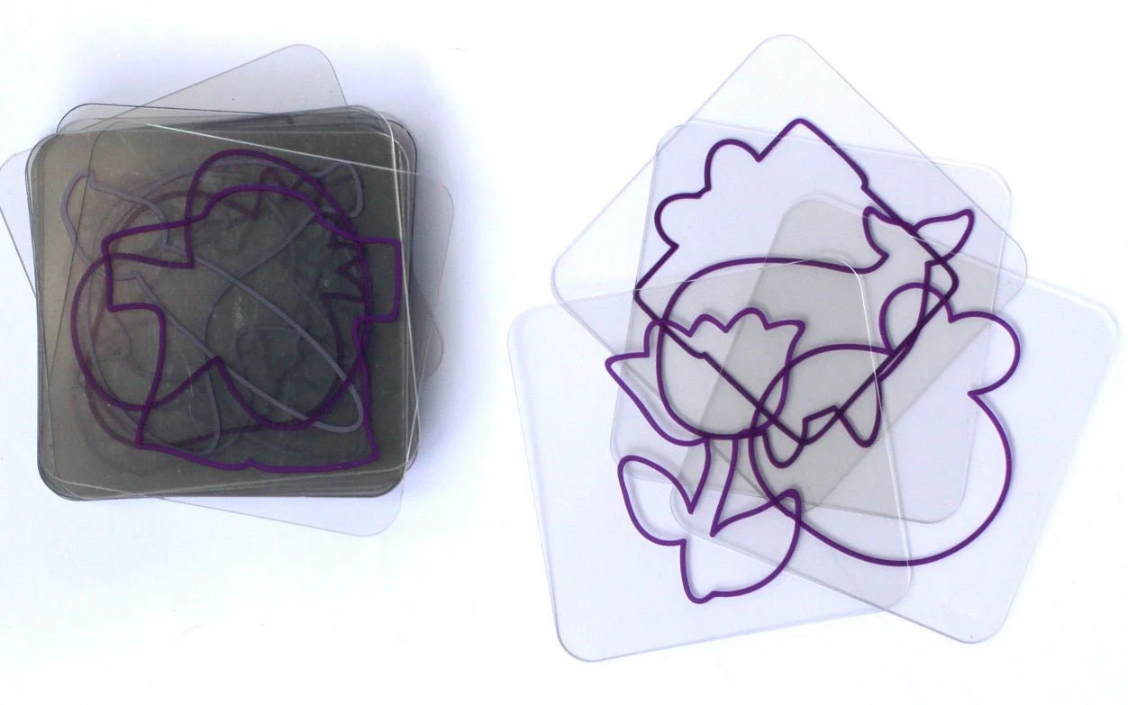 Transparent plastic Flash Cards outlines for toddlers age 3+