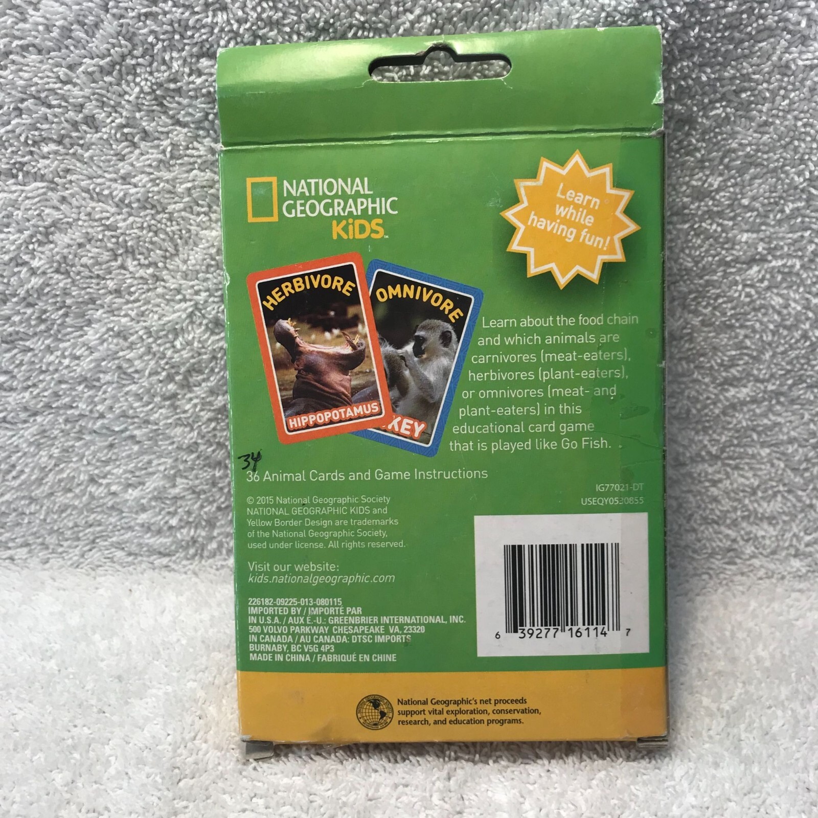 National Geographic Kids Food Chain Card Game – 34 Cards Learn While Having Fun