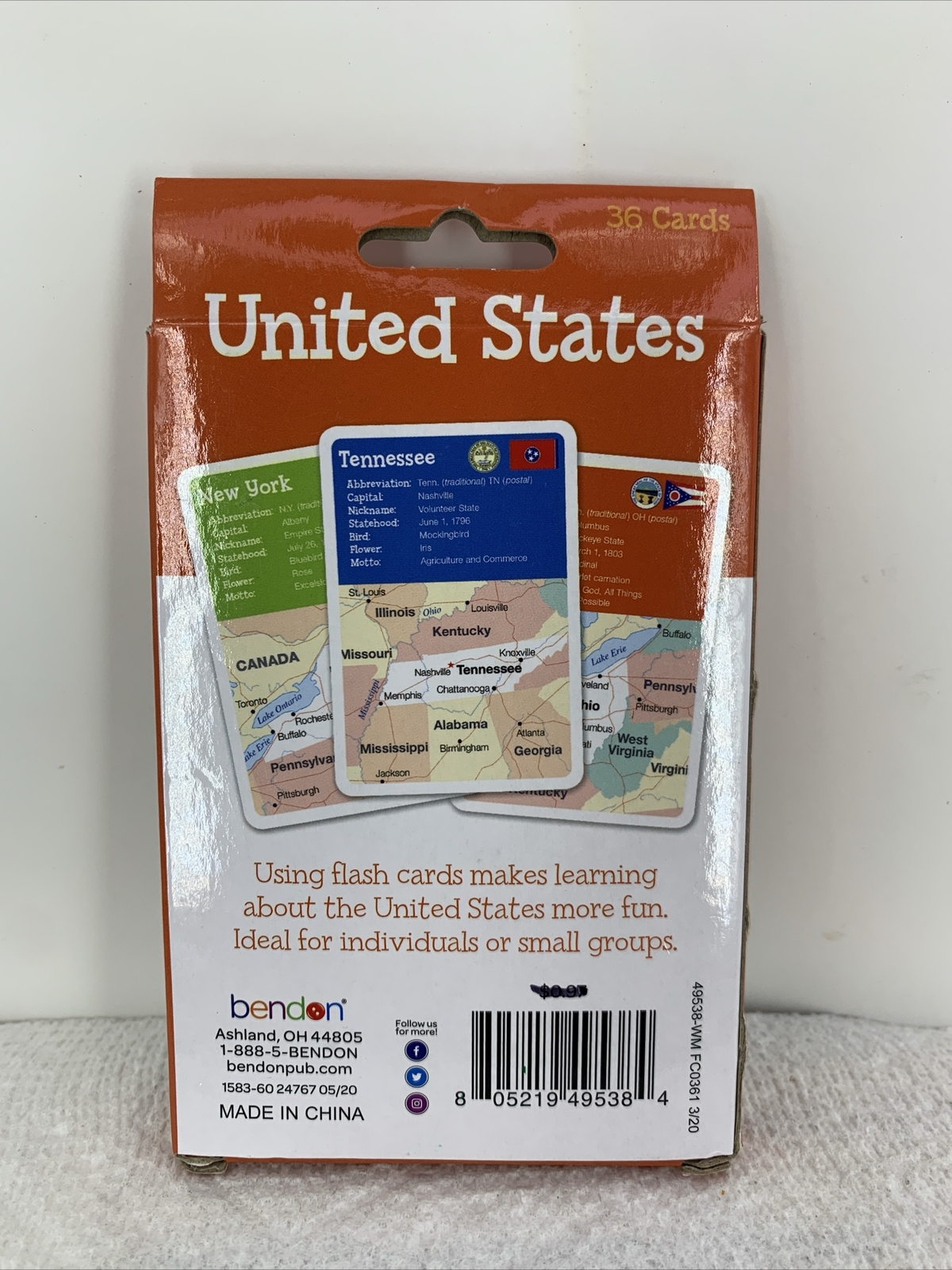 Flash Cards, United States 🇺🇸 Brand: Bendon 36 Cards Learning Fun!