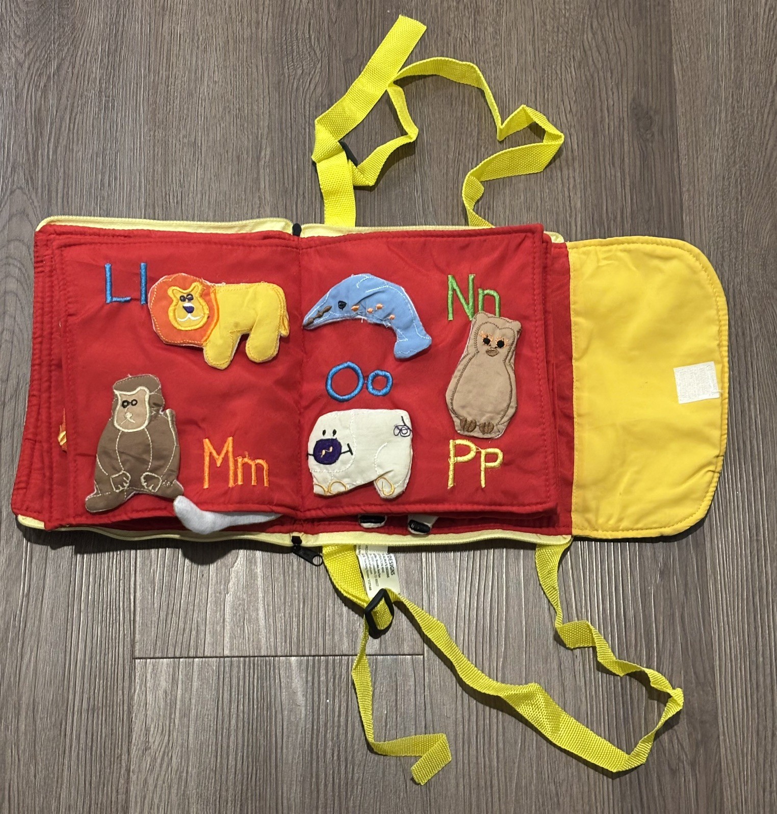 My Animal ABC Learning Alphabet Toddler Backpack Cloth Book Alma’s Designs GC!