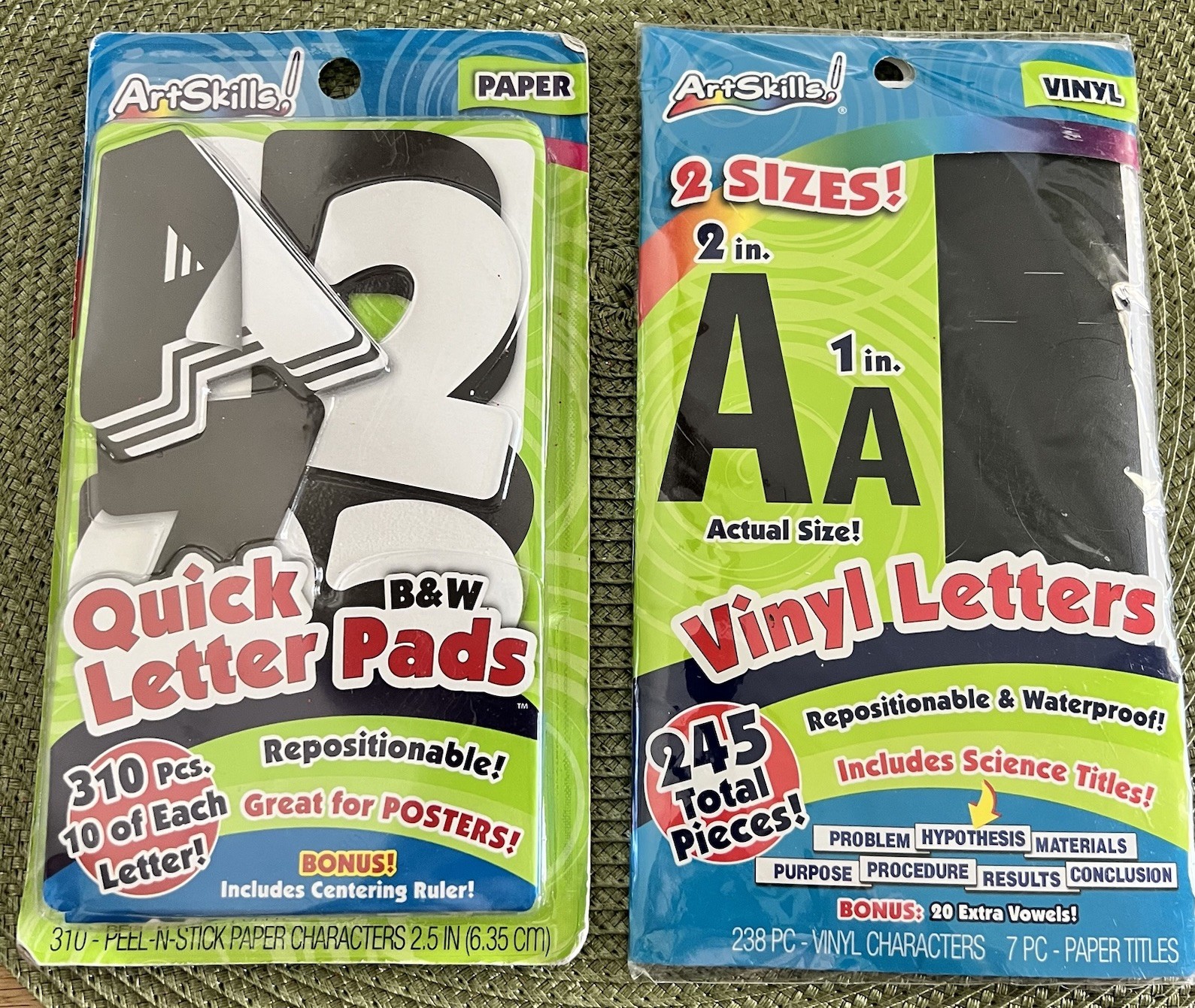 ArtSkills 310 Piece Letter and Number Pads Repositionable and 245 Vinyl Letters