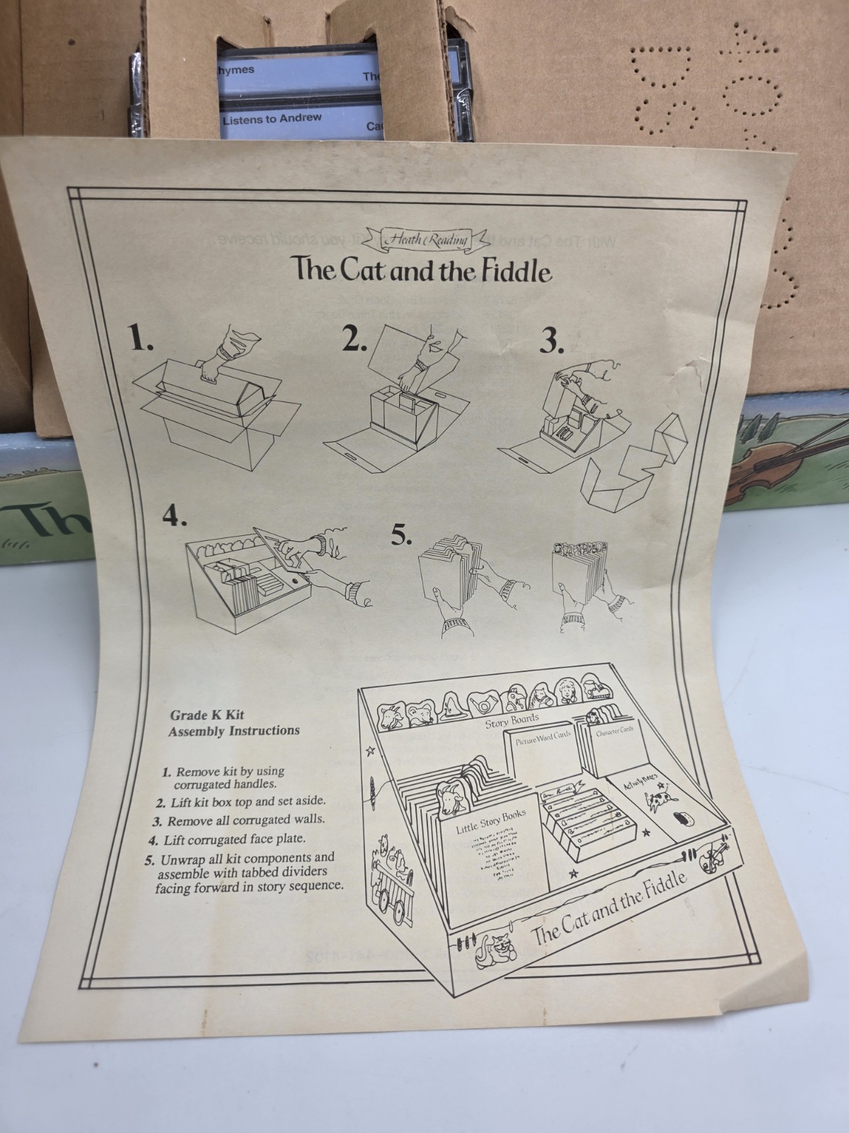 RARE Heath Reading Kindergarten Activity Kit The Cat And The Fiddle NEW 1989