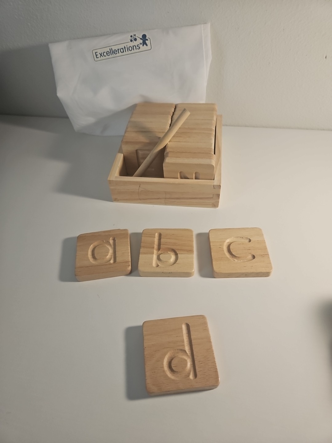 Excellerations Alphabet Letters Set of 26 Wood Blocks Educational Learning Kids