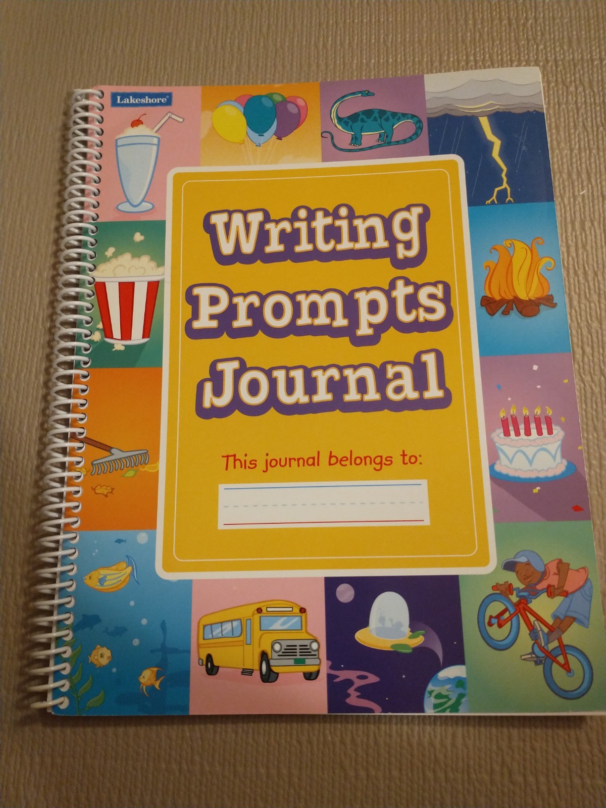 Lakeshore Writing Prompts Journal Spiral Bound for Kids Ages 6+ Multicolor