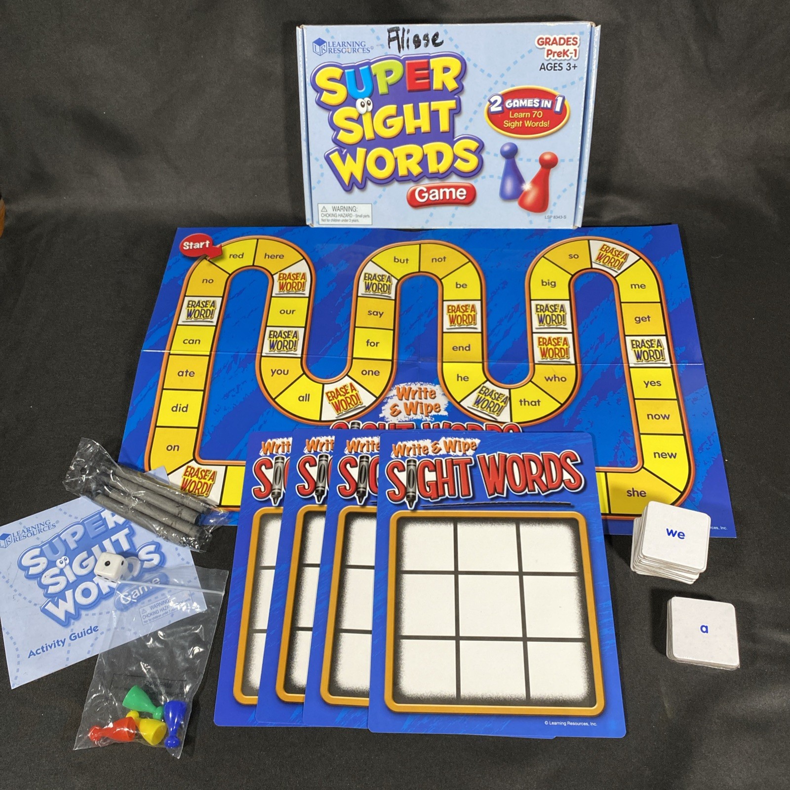 Sight Word Bingo Learning Resources PreK K Grade 1 Reading Game Two in One