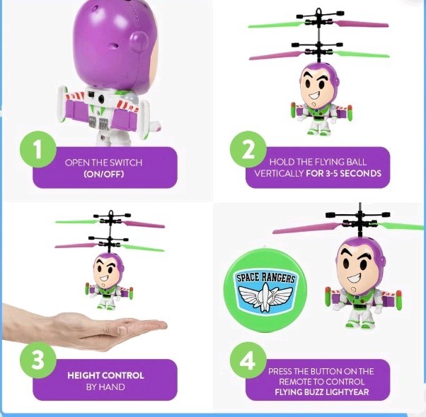Space Ranger Buzz Lightyear Flying Toy USB Charging Remote Control Toy Story 20…