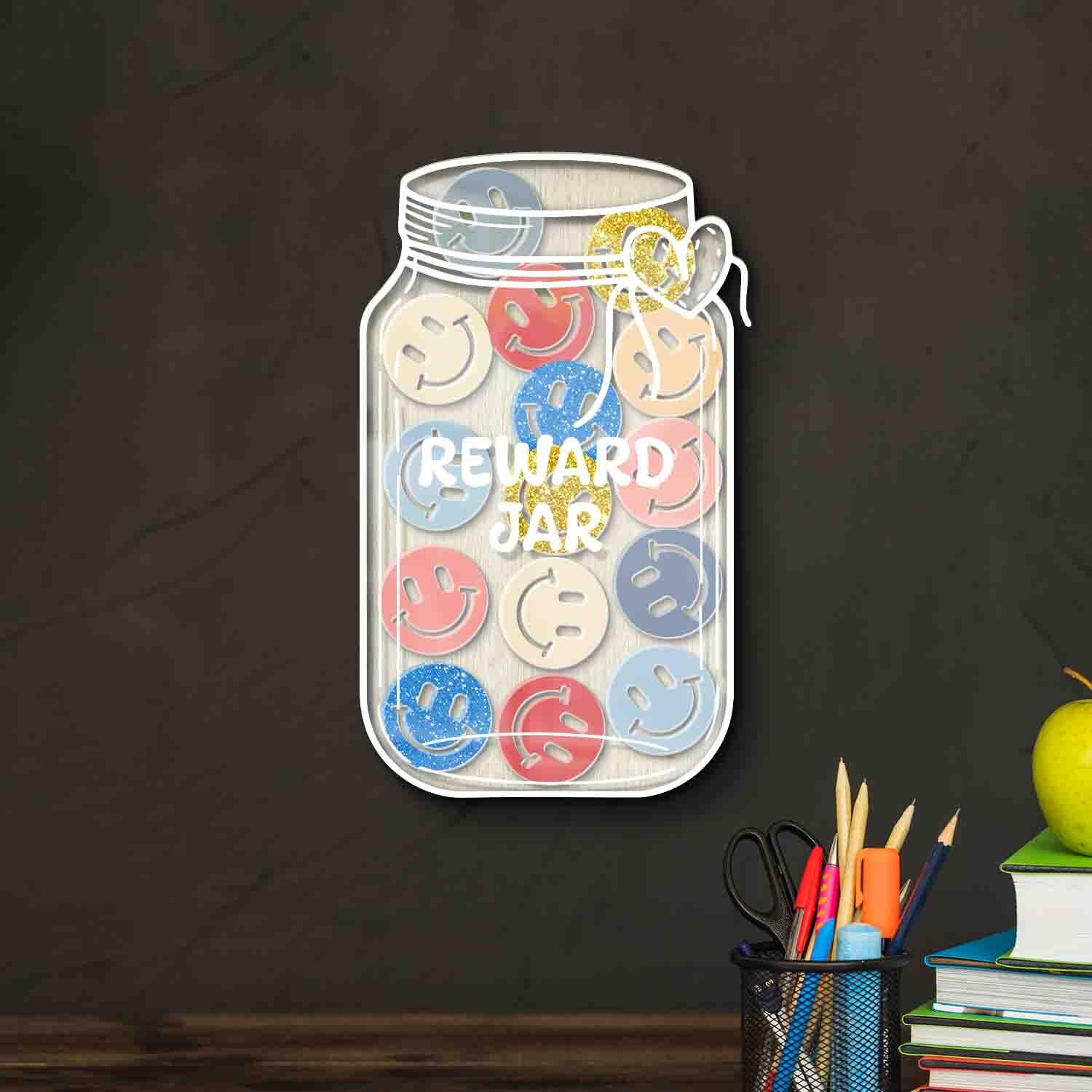 Customized Magnetic Reward Jars for Kids, Reward Chart with Smile Tokens