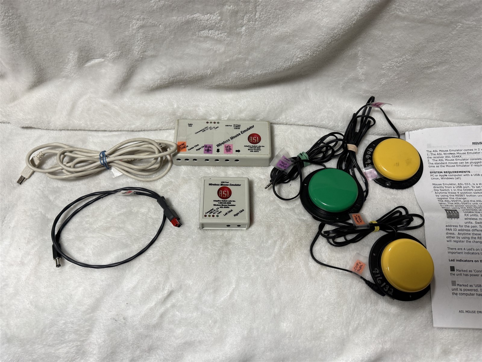 ASL WIRELESS MOUSE EMULATOR & USB PORT ASL 554 AND 3x JELLY BEAN SWITCH
