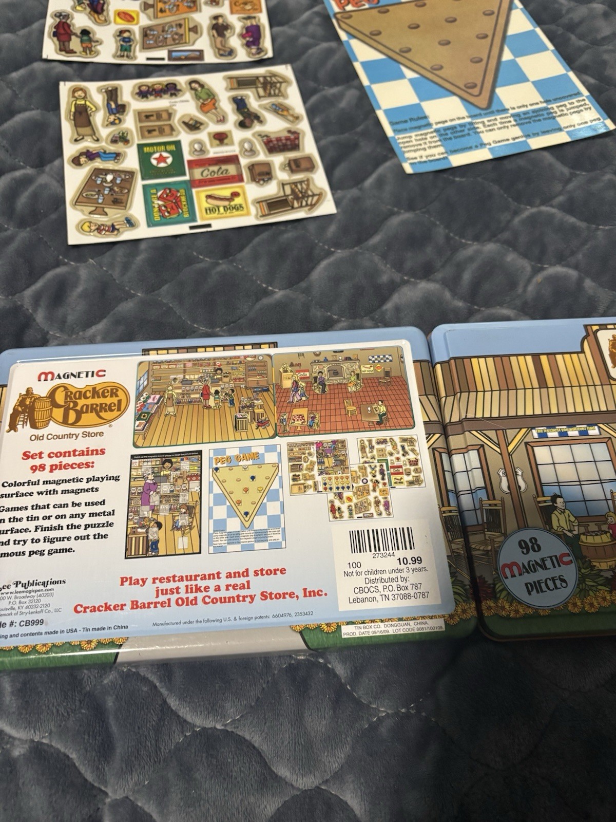 Cracker Barrel Old Country Store, 98 Magnetic Play Set In Tin Container. New*