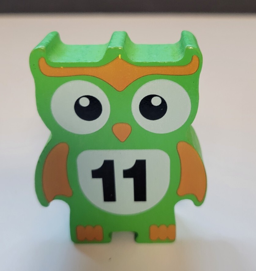 Discovery Toys Stacking Owl Balancing Game Replacement Wood Block Green #11 ONLY