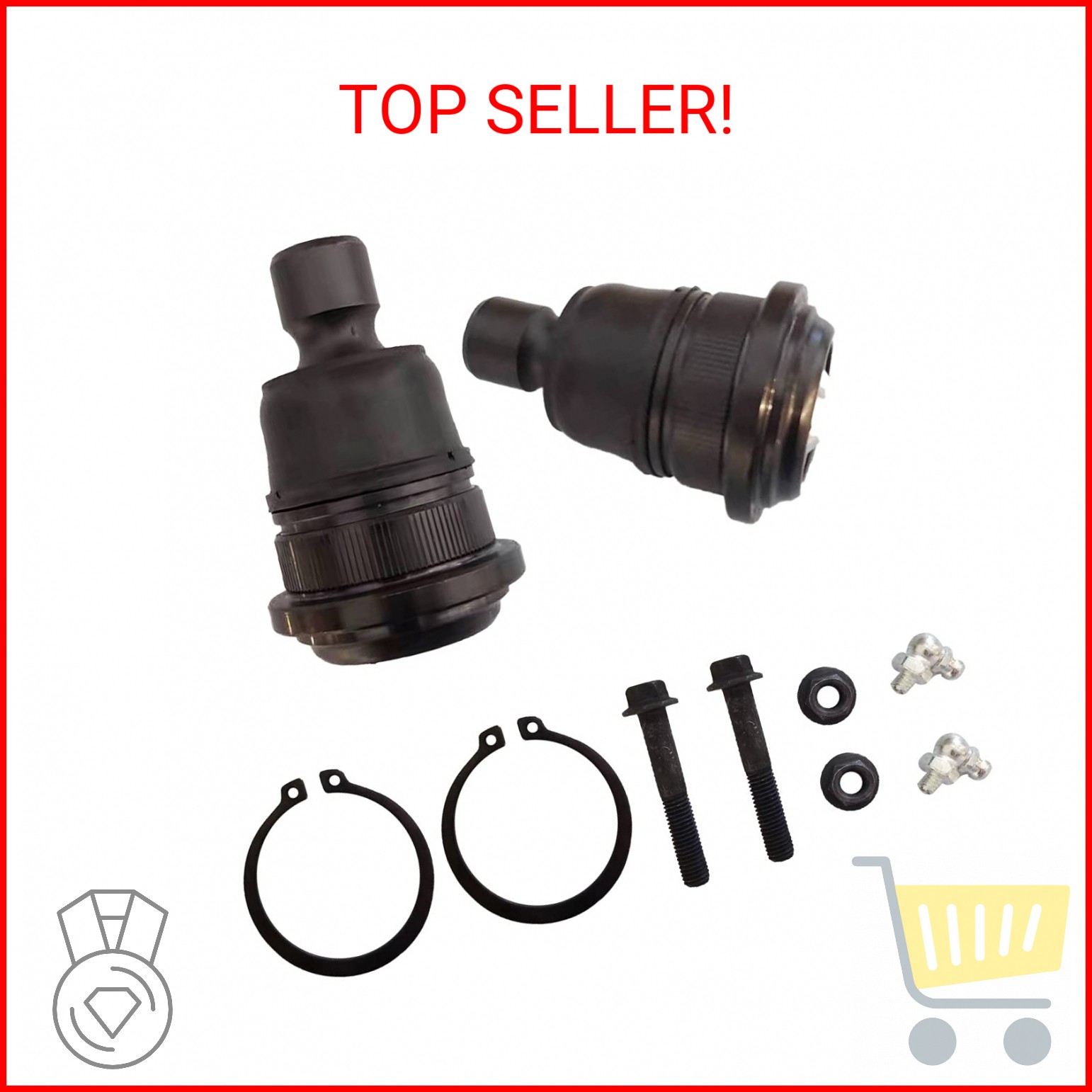 HHCM 2pc Lower Ball Joint Kit K500129 for Nissan Rogue 2008-2013 & 2014-2018 (w/