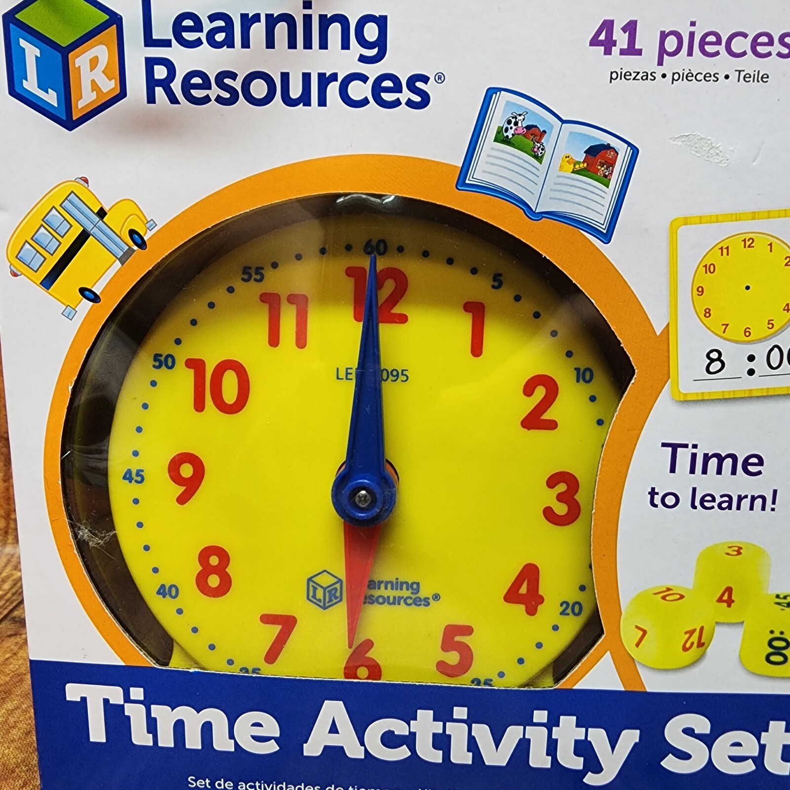 Learning Resources Time Activity Set – 41 Pieces, Ages 5+,Clock for Teaching Tim