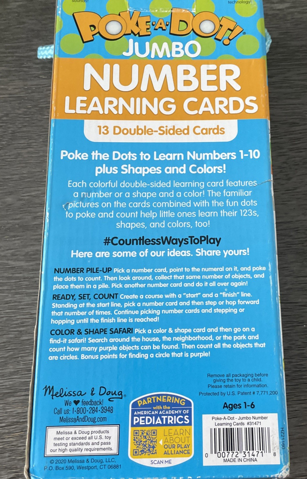 Melissa & Doug Poke A Dot Jumbo Alphabet Learning Cards Double Sided Cards