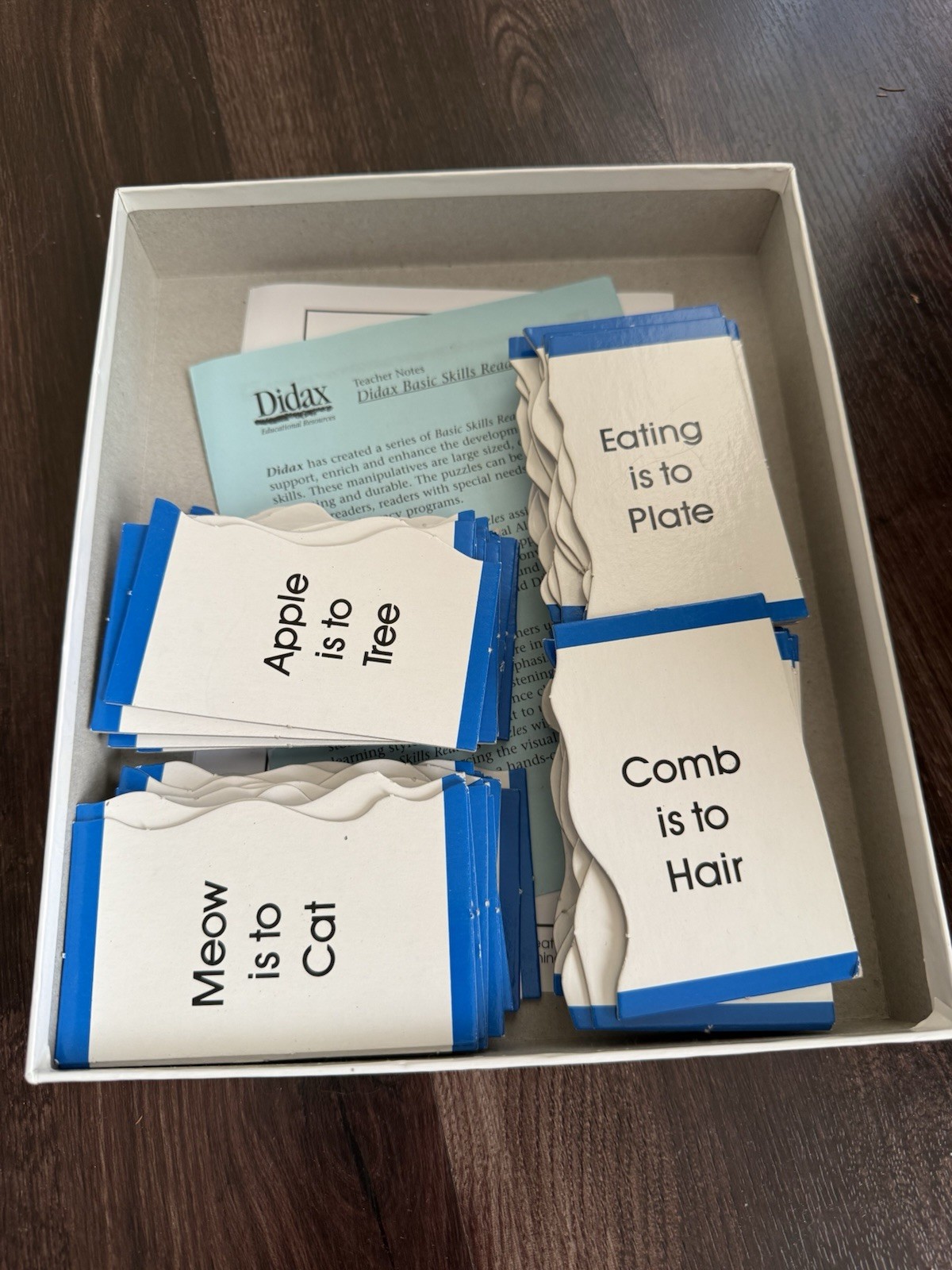 Didax Basic Skills Puzzles Analogies Educational Resource 60 Piece Complete