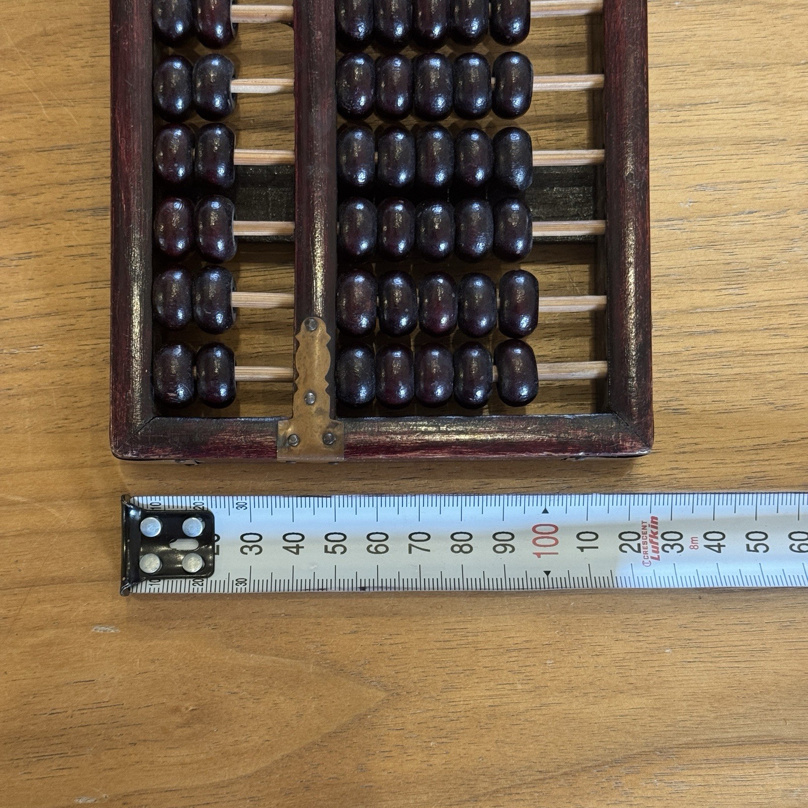 Vintage Chinese Wooden Rare Abacus Board 91 Beads 25cm X 12.5cm