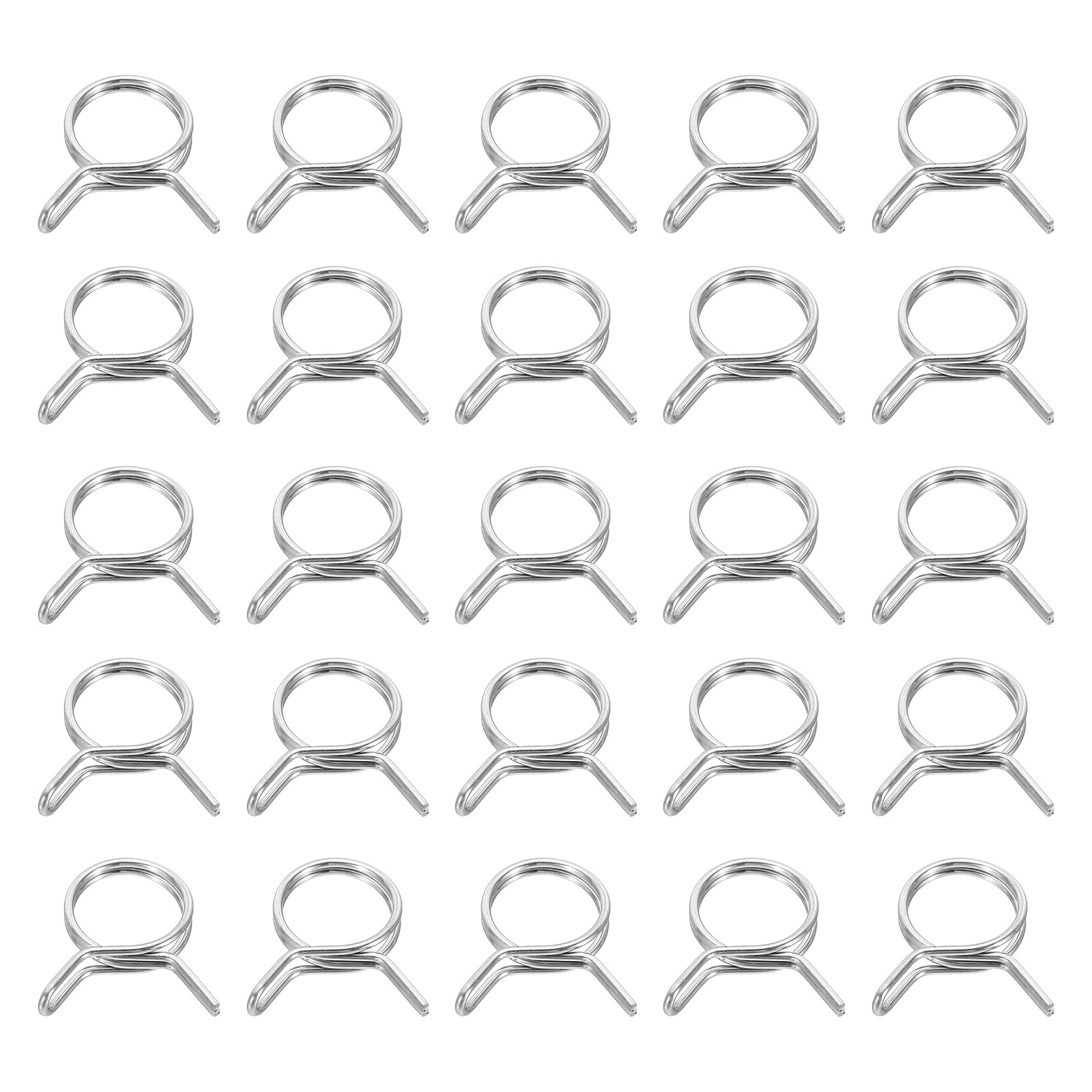 25Pcs 14mm ID 14-16.5mm OD Double Wire Spring Hose Clamp Spring Clips Clamps