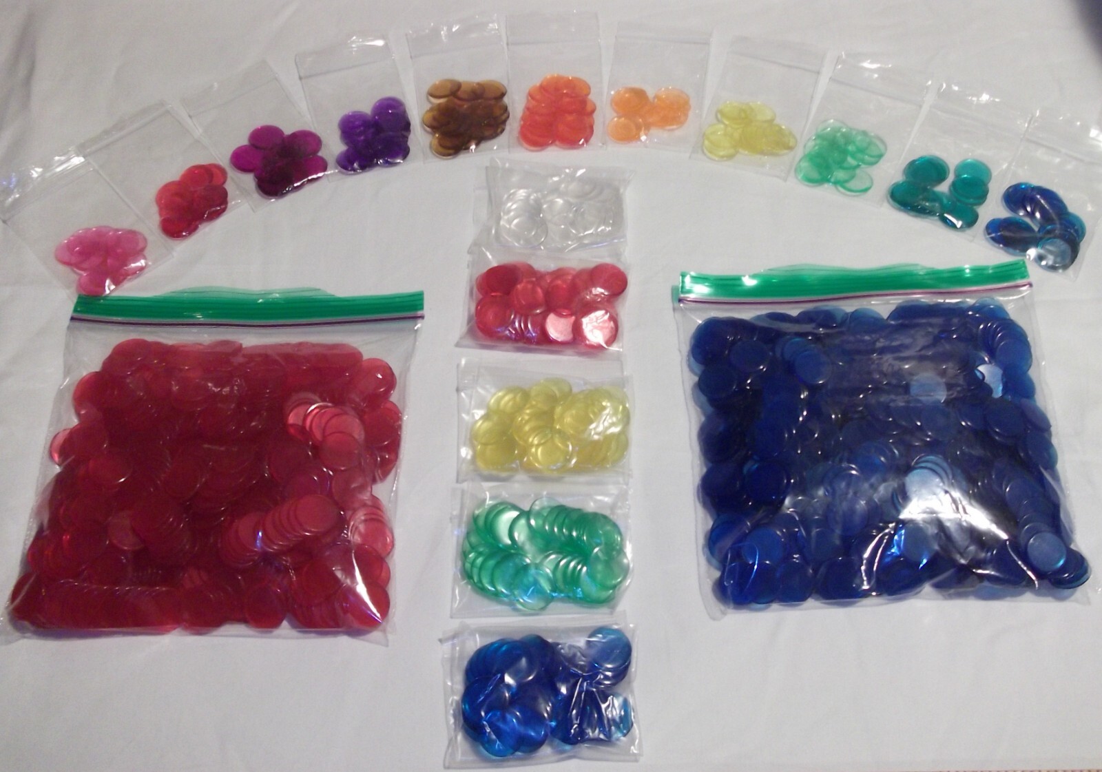 ~900 Plastic Math Game Counter Bingo Chip Craft Transparent Multi-Color Counting